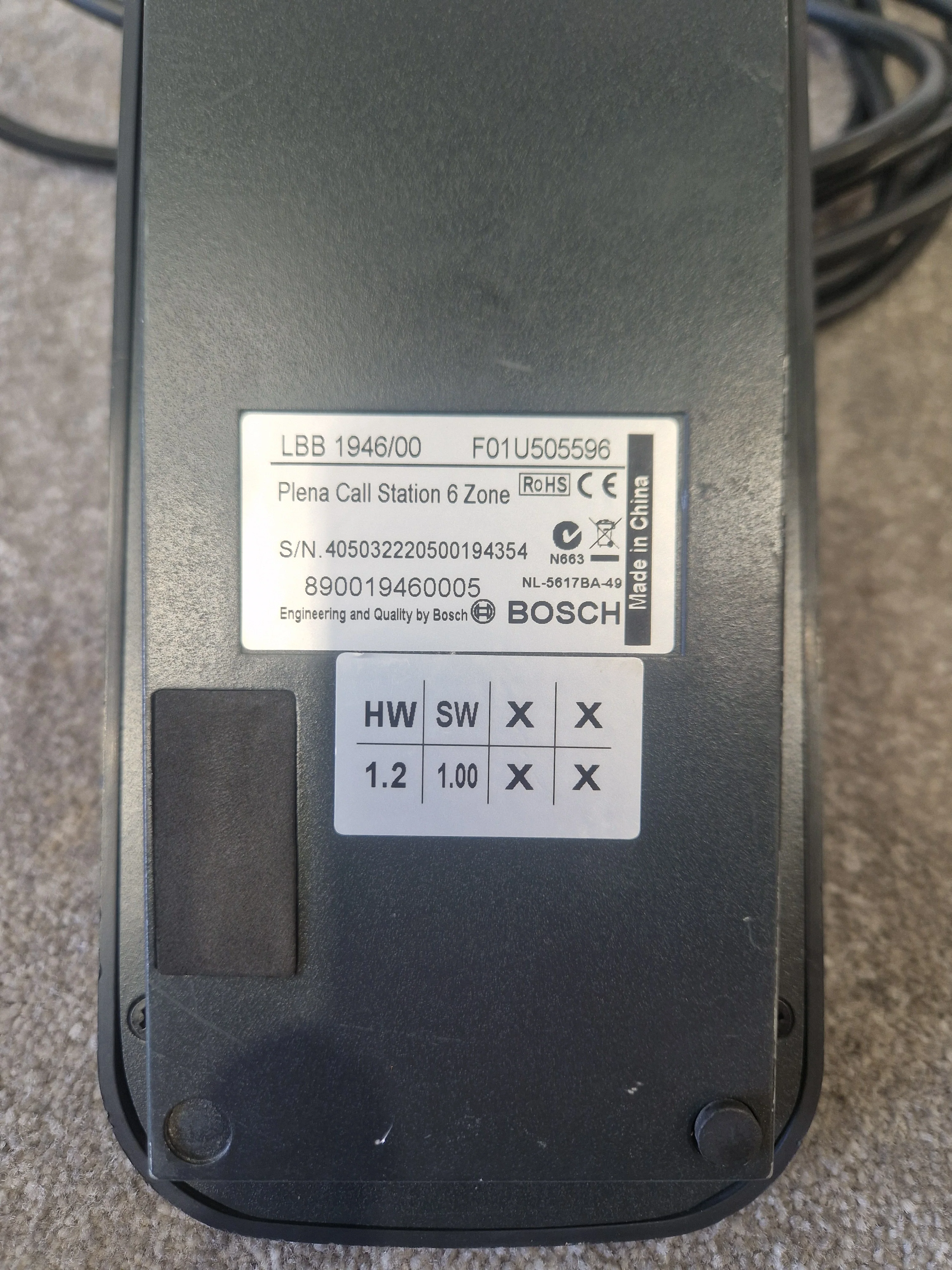 Bosch Plena LBB1946/00 Call Station – 6-Zone Paging Microphone, Metal Base – Very Good - Image 10
