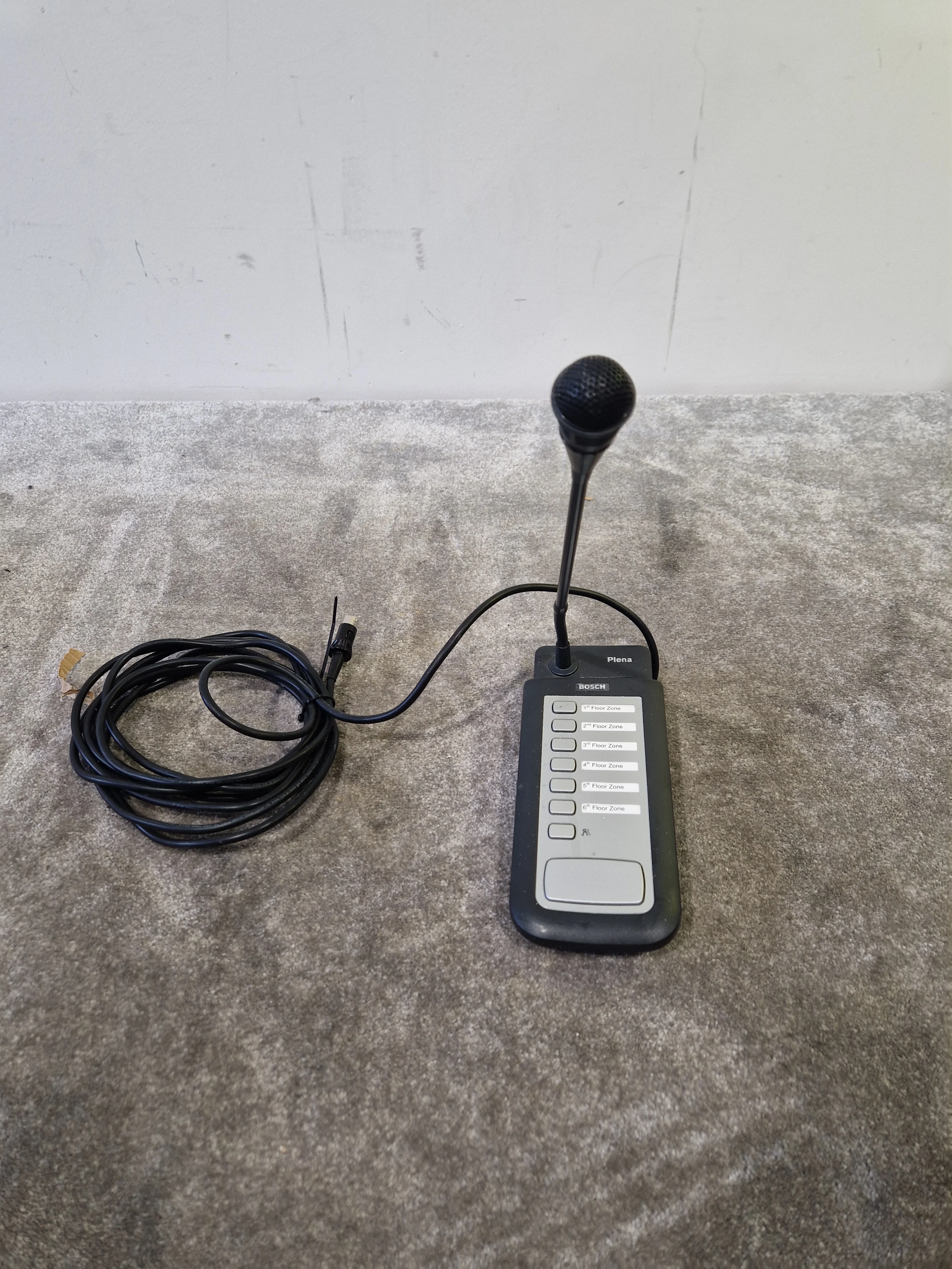 Bosch Plena LBB1946/00 Call Station – 6-Zone Paging Microphone, Metal Base – Very Good - Image 2