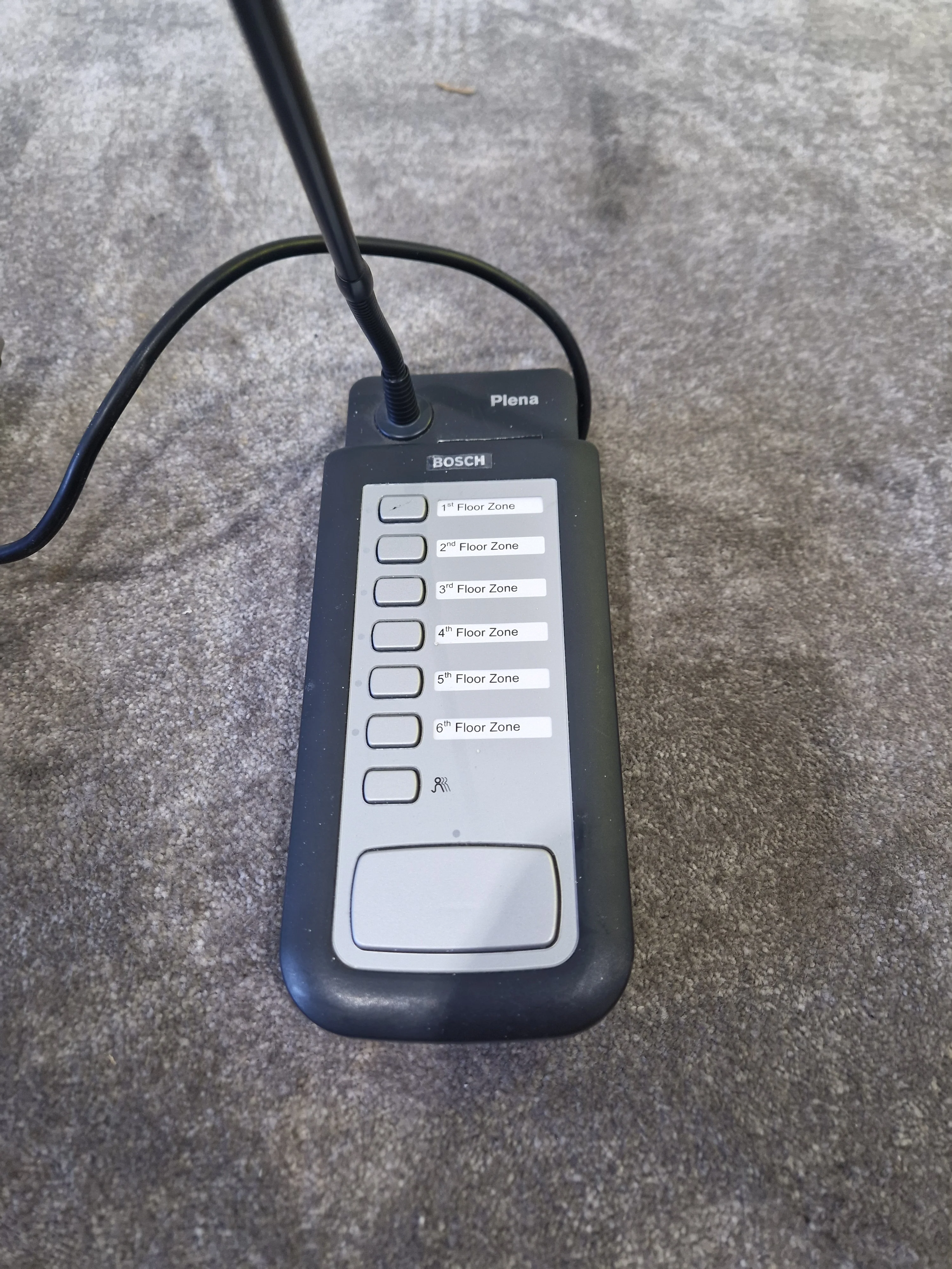 Bosch Plena LBB1946/00 Call Station – 6-Zone Paging Microphone, Metal Base – Very Good - Image 3