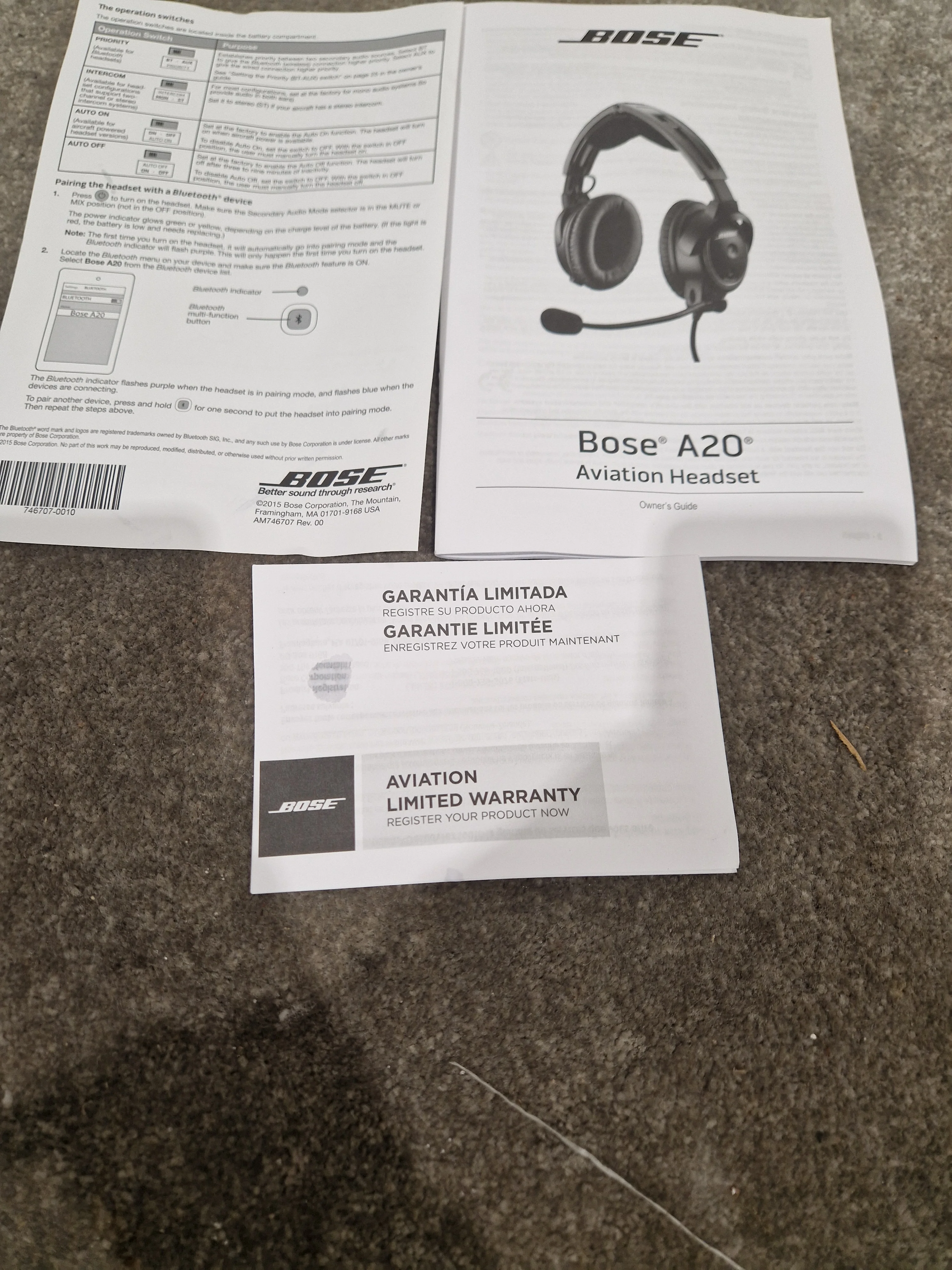 Bose A20 U-174 Non-Bluetooth Version Black Headset - Superior Noise Reduction - Like New w/ Original Box - Image 15