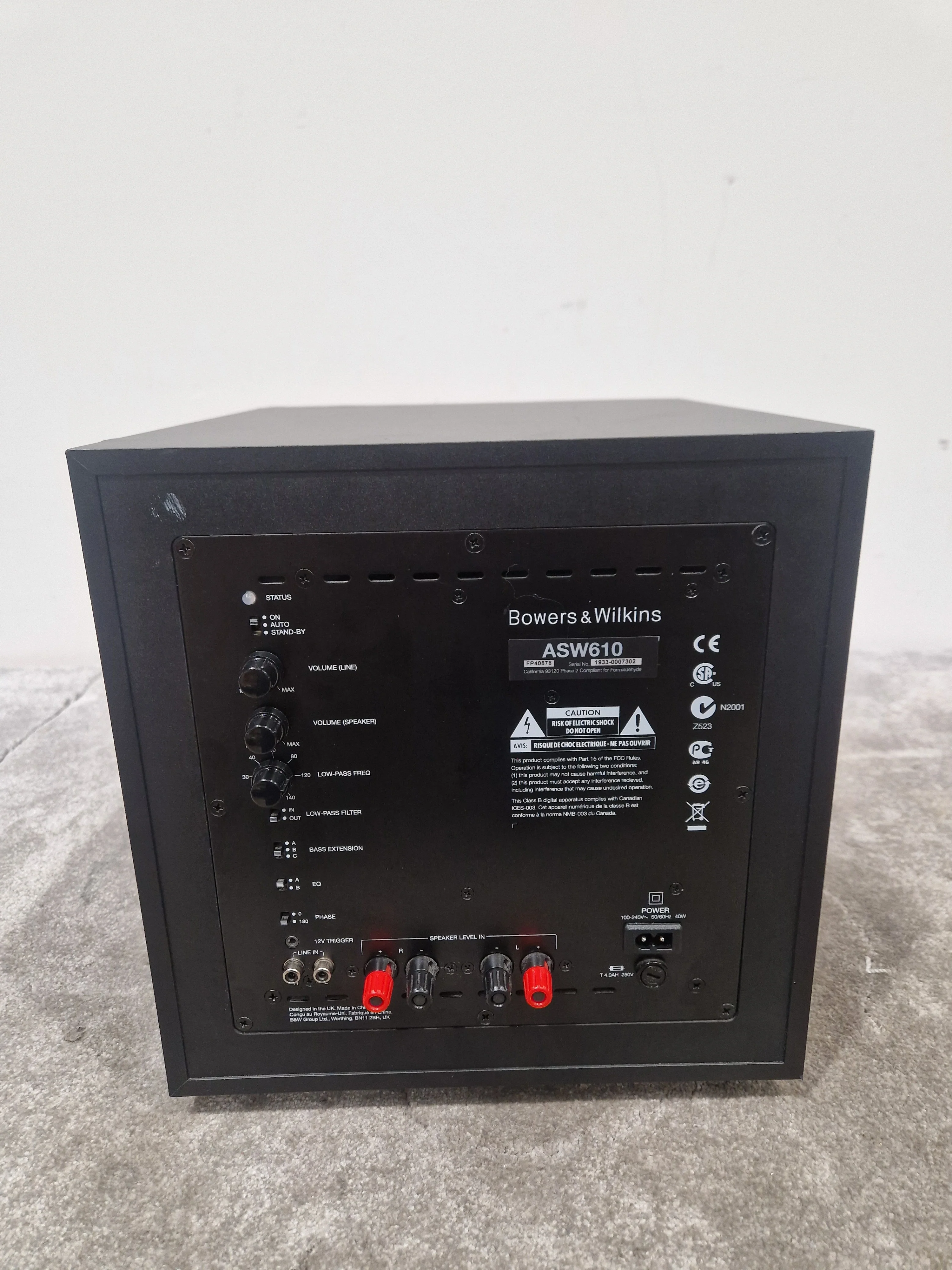 Bowers and Wilkins ASW610 - High-Power Subwoofer, 300W Amplifier - Very Good - Image 9