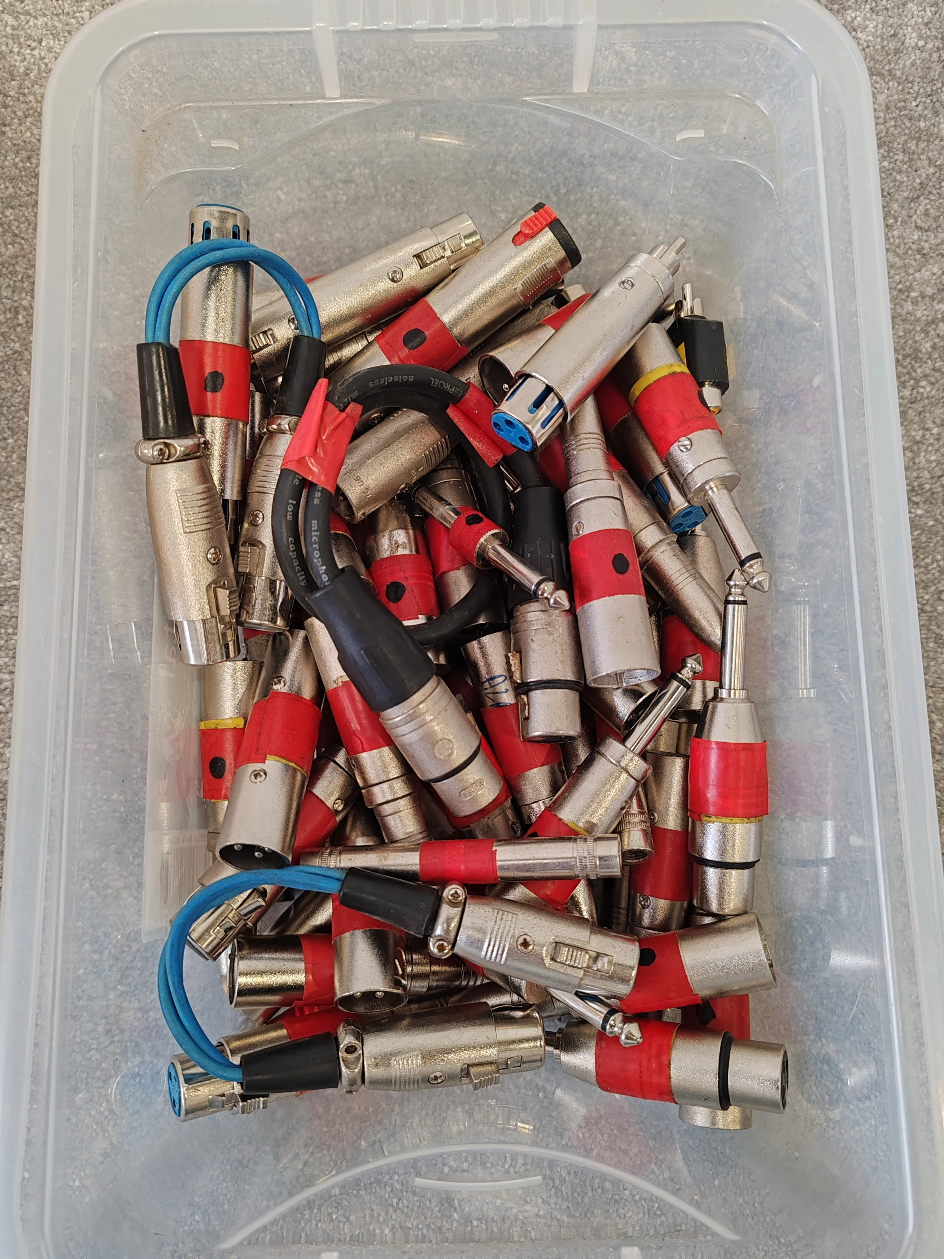 Box of Various XLR & TS Audio Adapters – Very Good Condition – Mixed Types & Quantities - Image 2