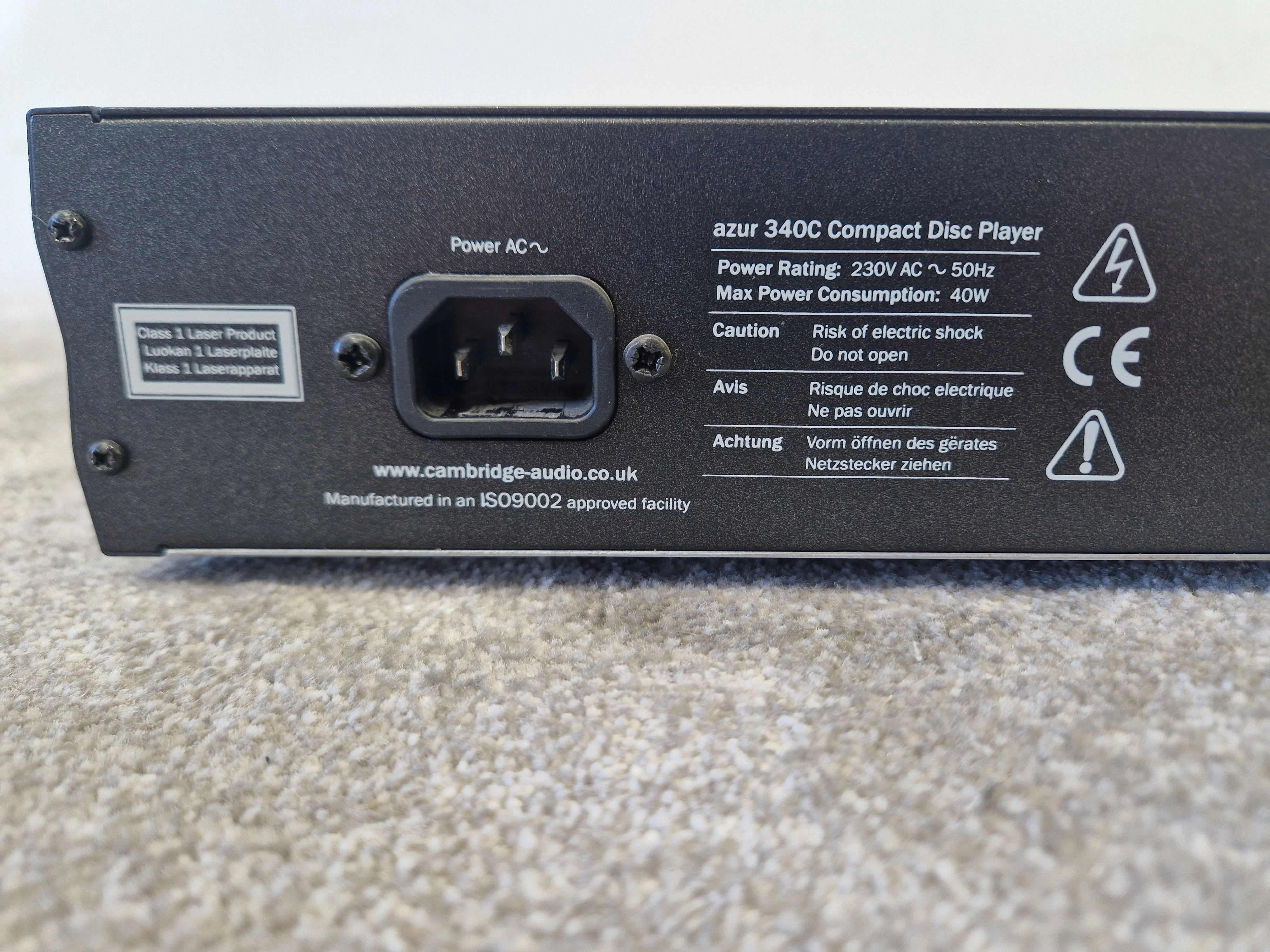 Cambridge Audio Azur 340C CD Player – Crystal DAC, British Hi-Fi Sound - Very Good - Image 7