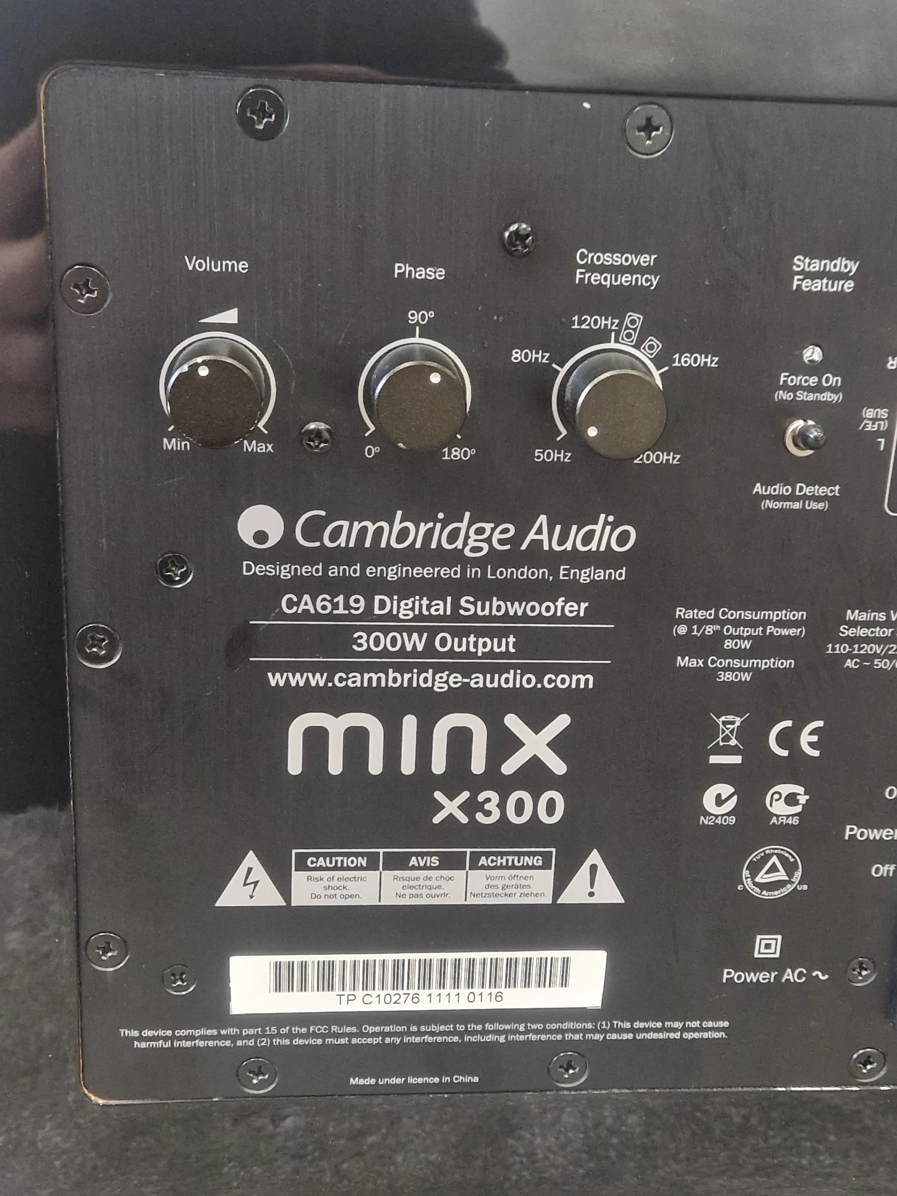 Cambridge Audio Minx X300 – Compact Powered Subwoofer – Very Good - Image 3