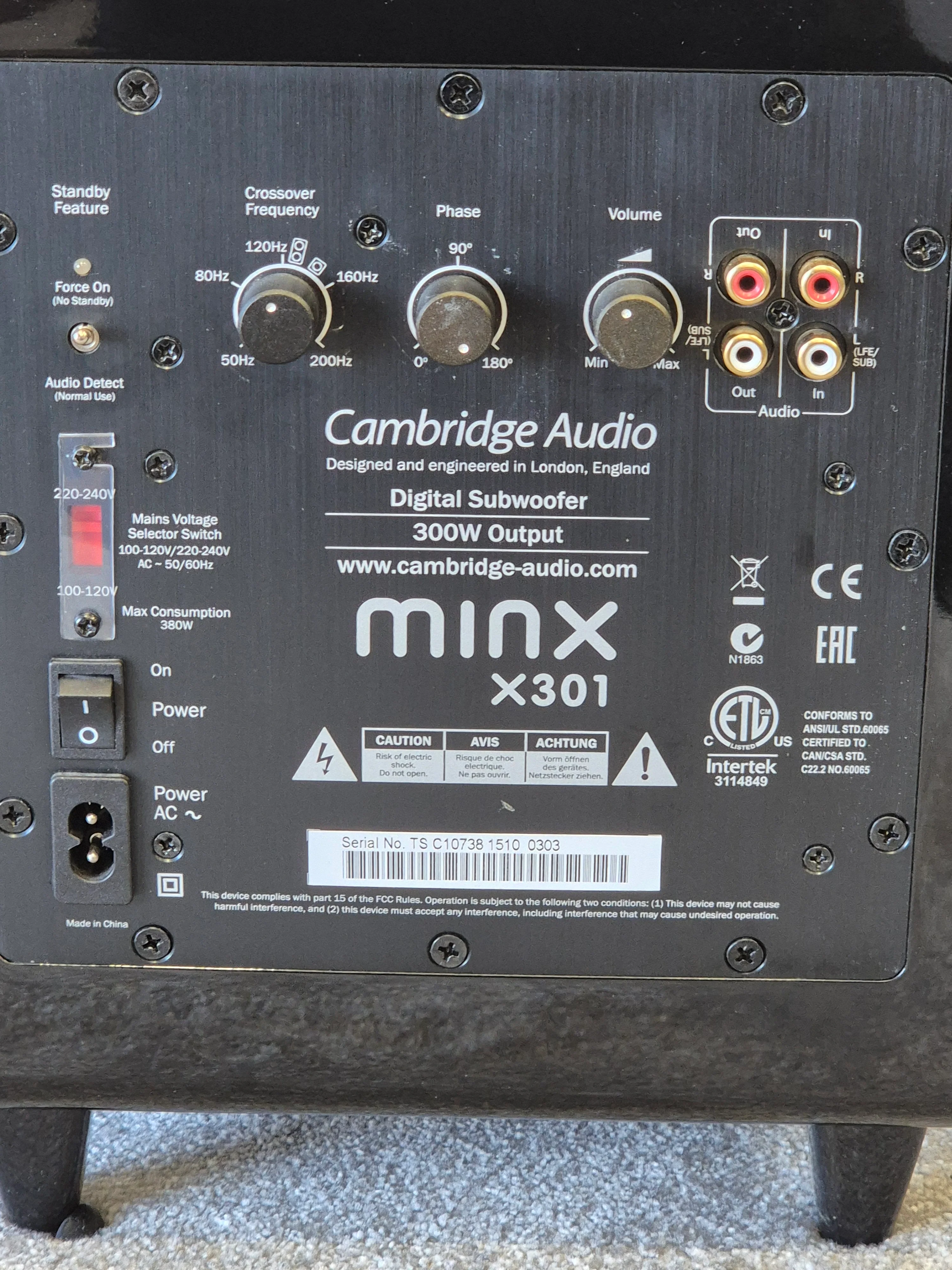 Cambridge Audio Minx X300 - Compact Powered Subwoofer - Very Good - Image 5