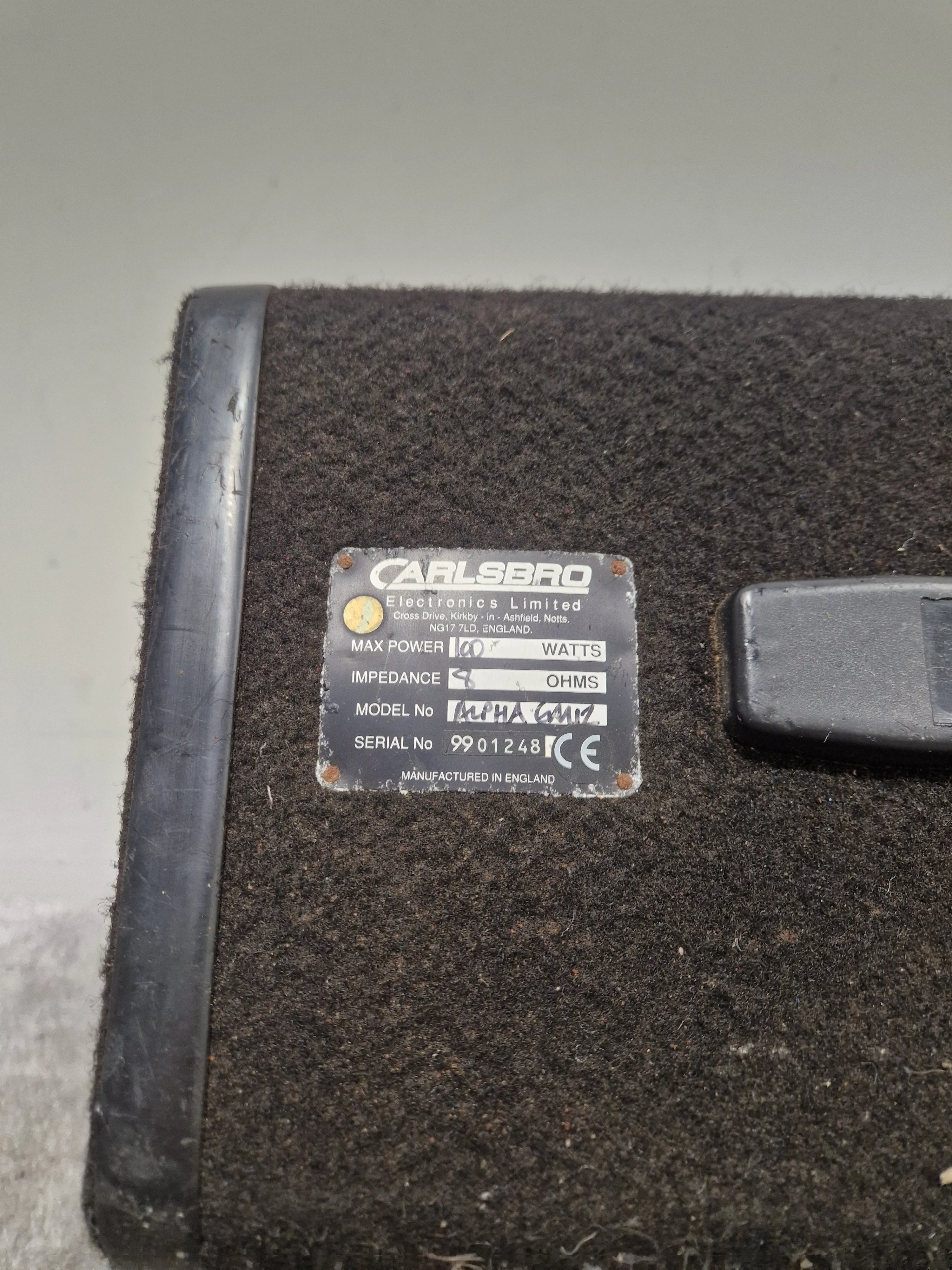 Carlsbro Alpha EM12 Floor Monitor - Black – Floor Monitor - Spares or Repair - Image 11
