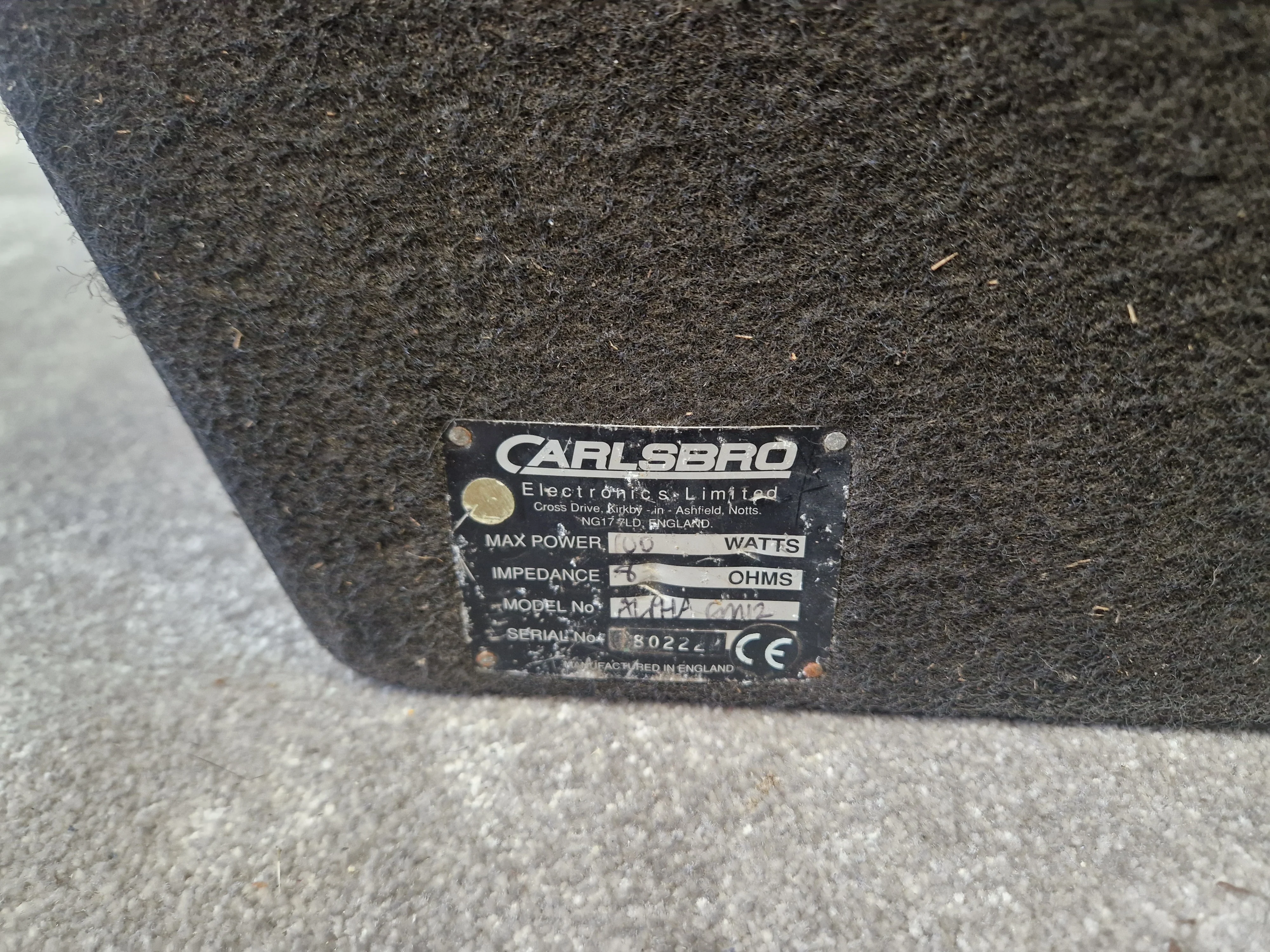Carlsbro EM12 – 12" Passive PA Speaker – Metal Grille – Good - Image 5