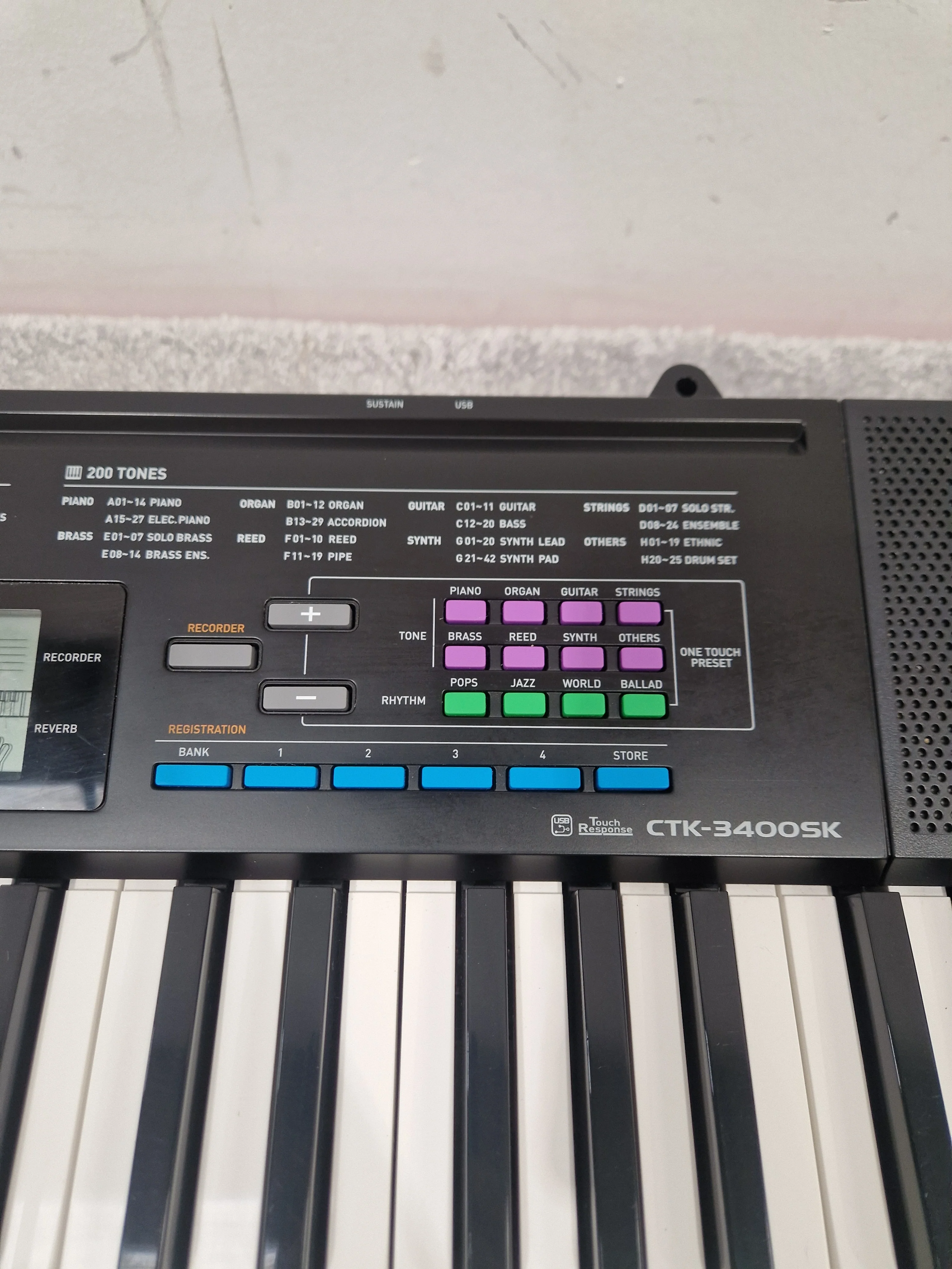 Casio Ctk-3400sk Keyboard - 61 Keys, Built-in Rhythms - Fair - Image 2
