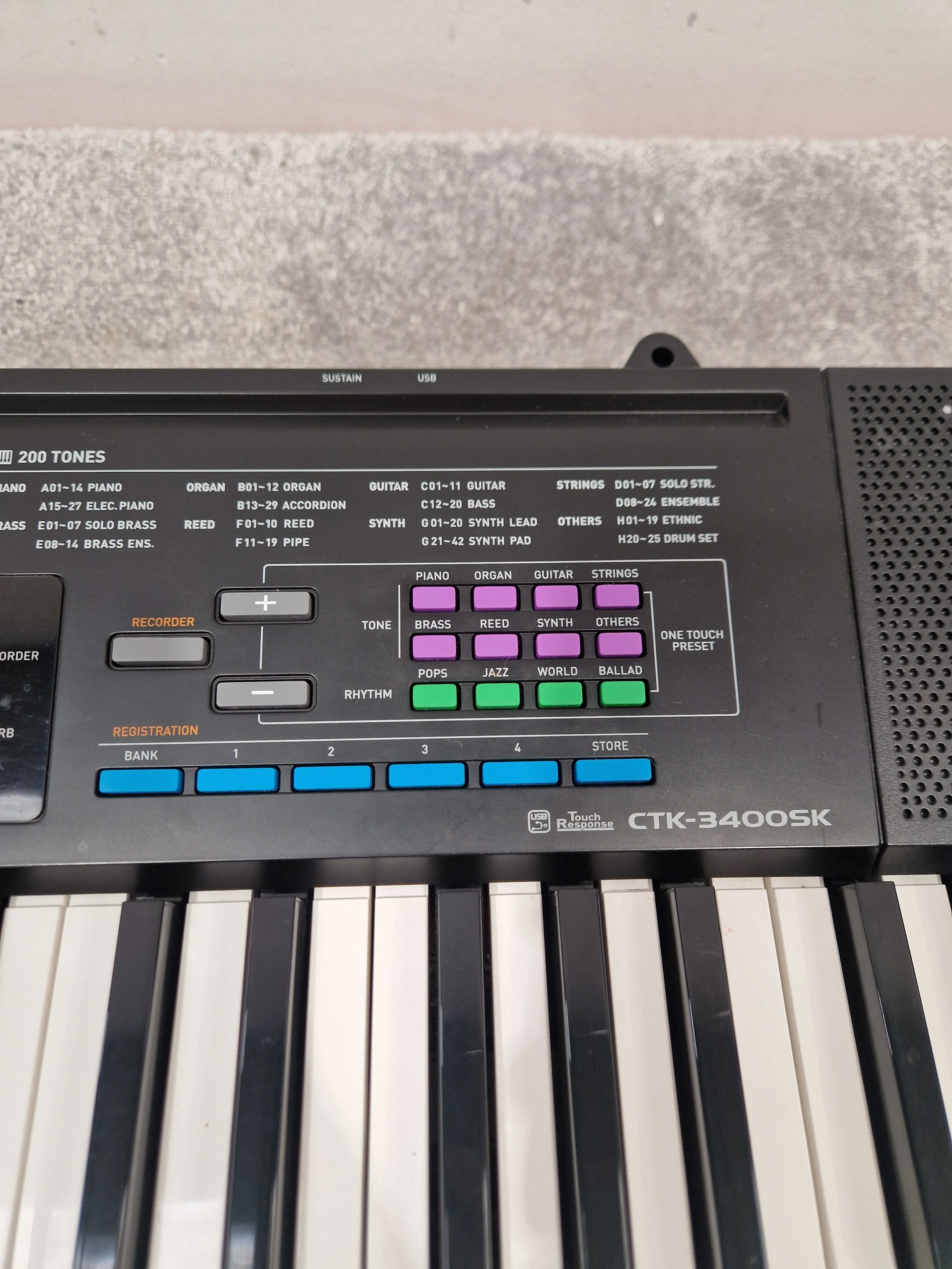 Casio Ctk-3400sk Keyboard - 61 Keys, Touch Sensitive - Very Good - Image 3