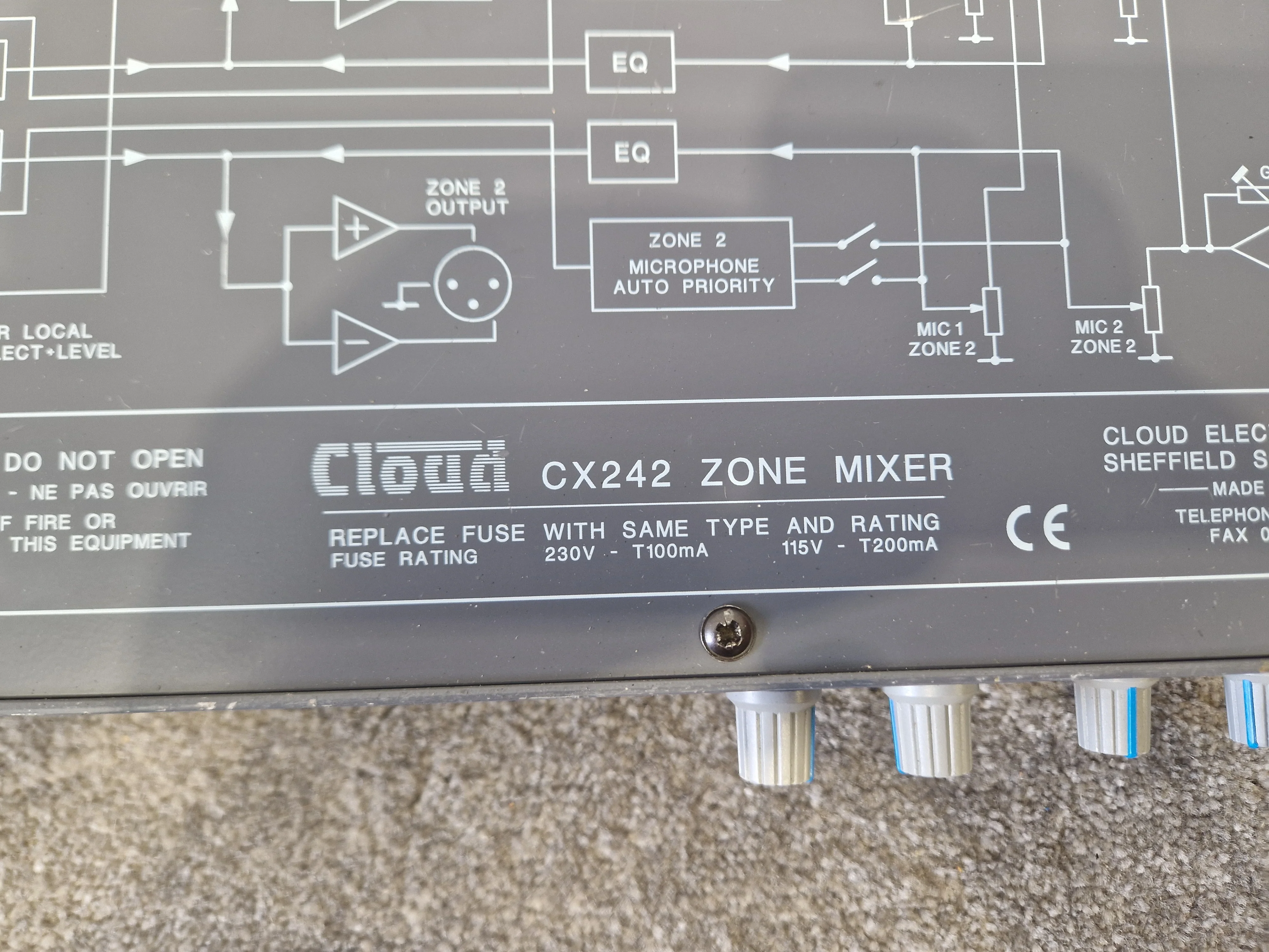 Cloud CX242 Zone Mixer – 4-Zone Audio Control – Missing Front Panel – Very Good - Image 2