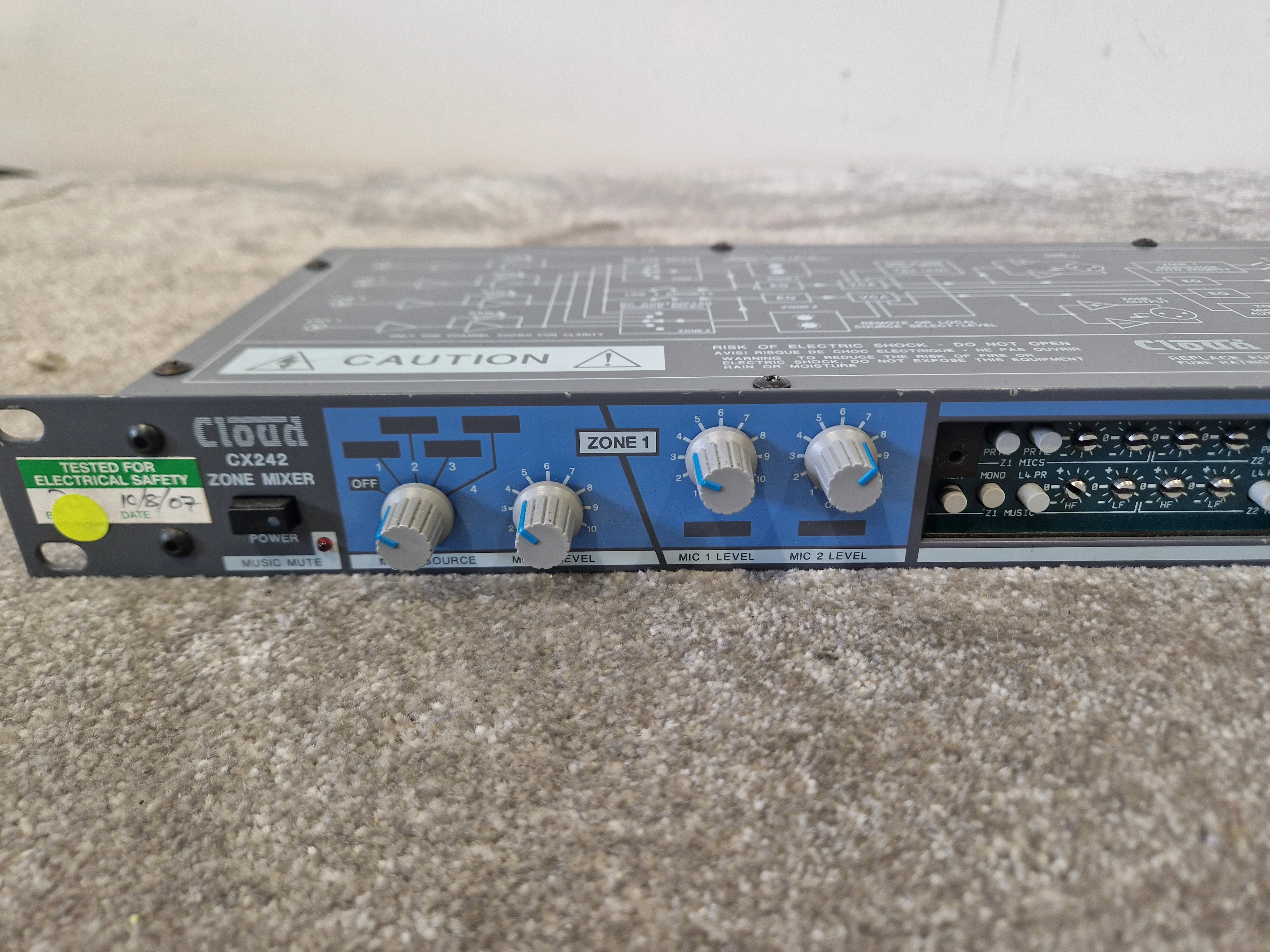 Cloud CX242 Zone Mixer – 4-Zone Audio Control – Missing Front Panel – Very Good - Image 3