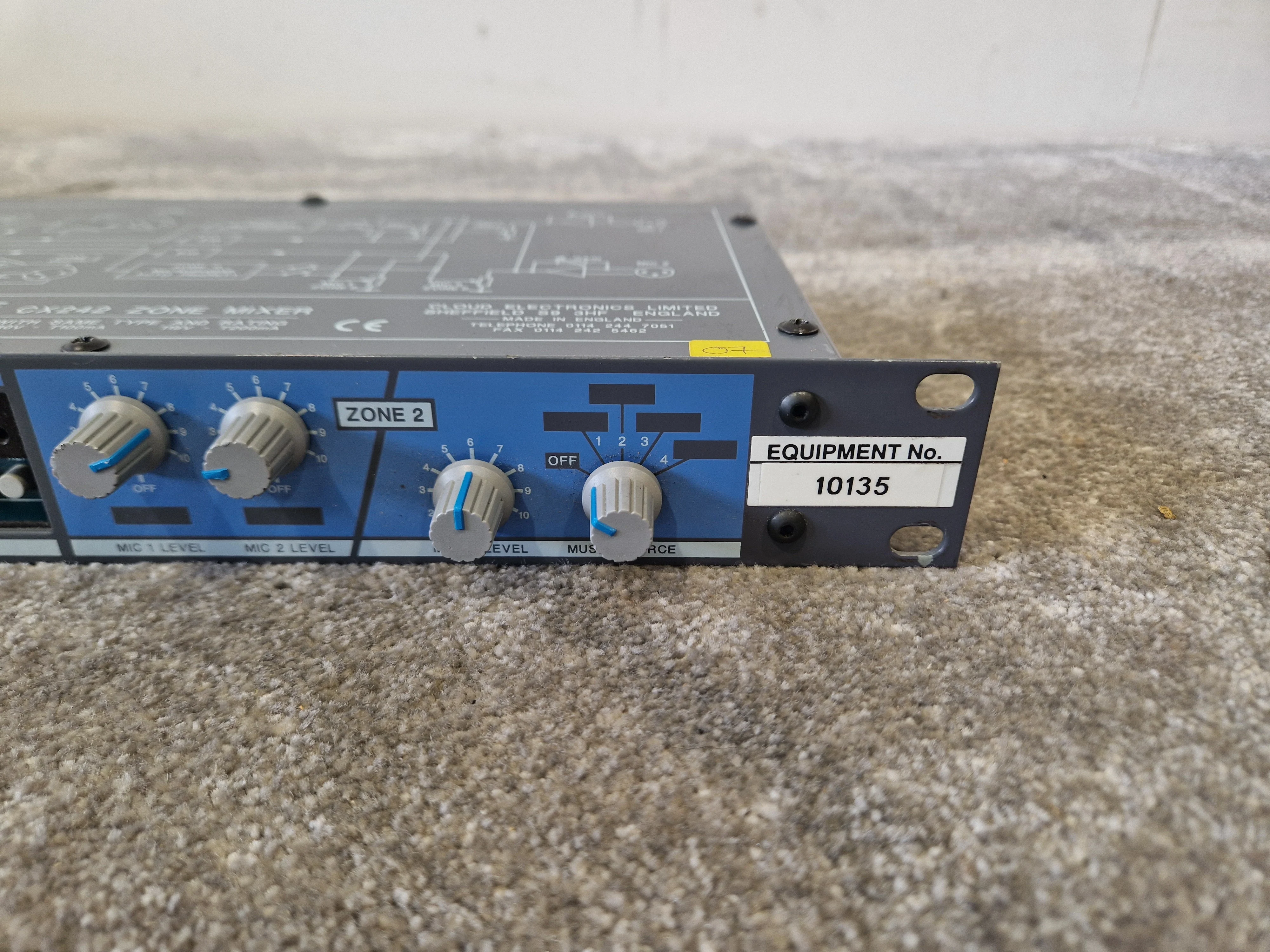 Cloud CX242 Zone Mixer – 4-Zone Audio Control – Missing Front Panel – Very Good - Image 5