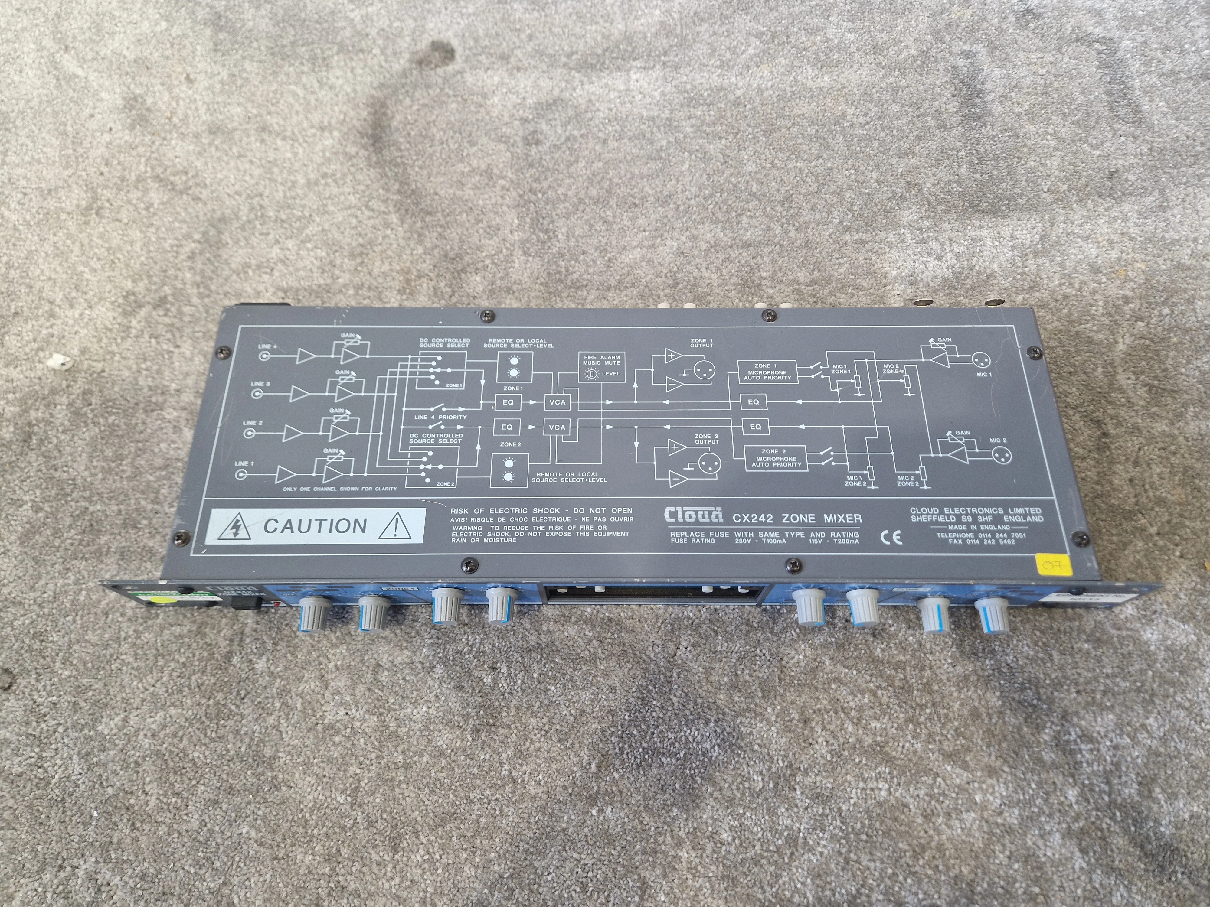 Cloud CX242 Zone Mixer – 4-Zone Audio Control – Missing Front Panel – Very Good - Image 6
