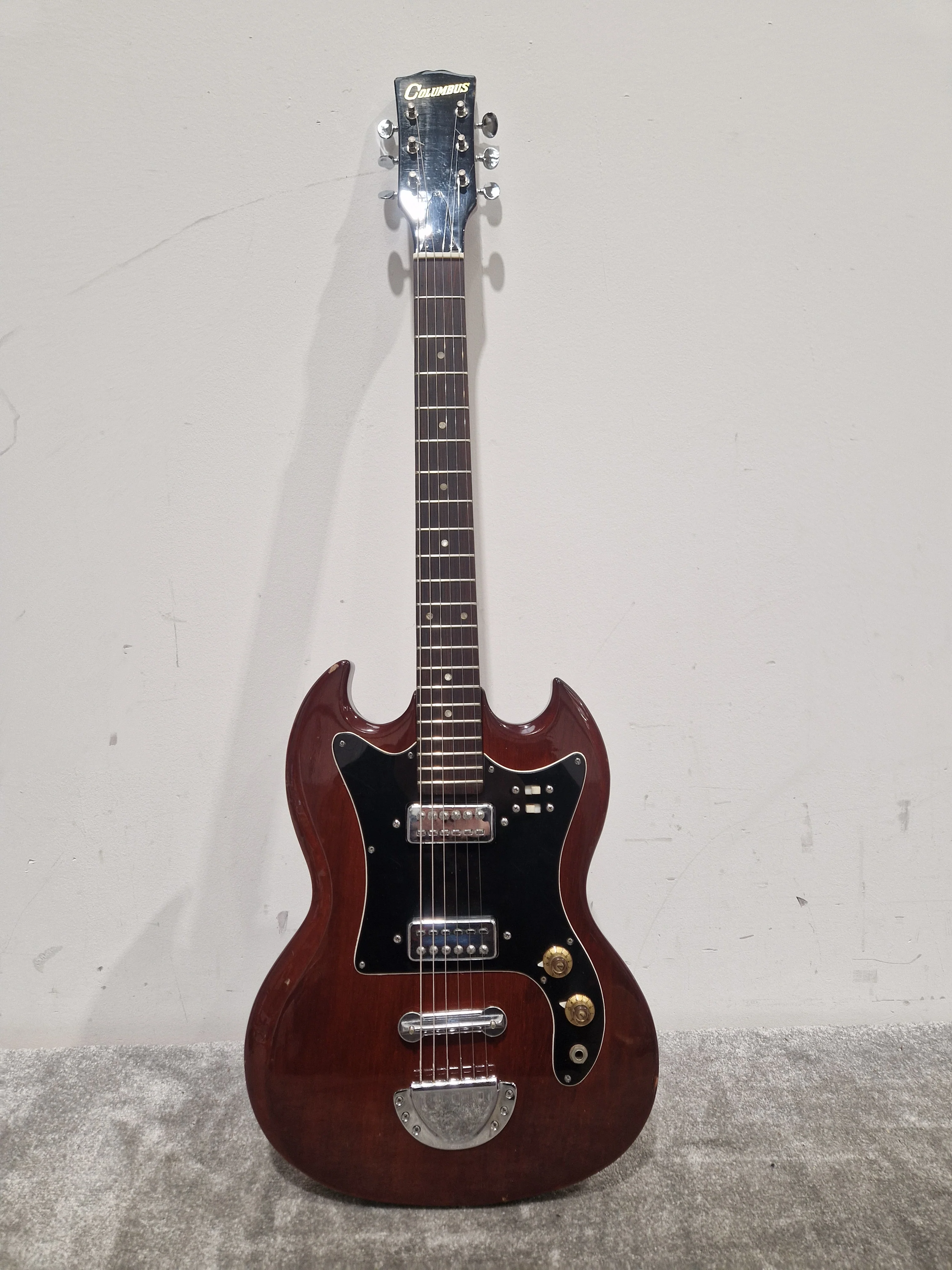 Columbus SG Electric Guitar - Red Electric Guitar - Well-Preserved - Good - Image 2