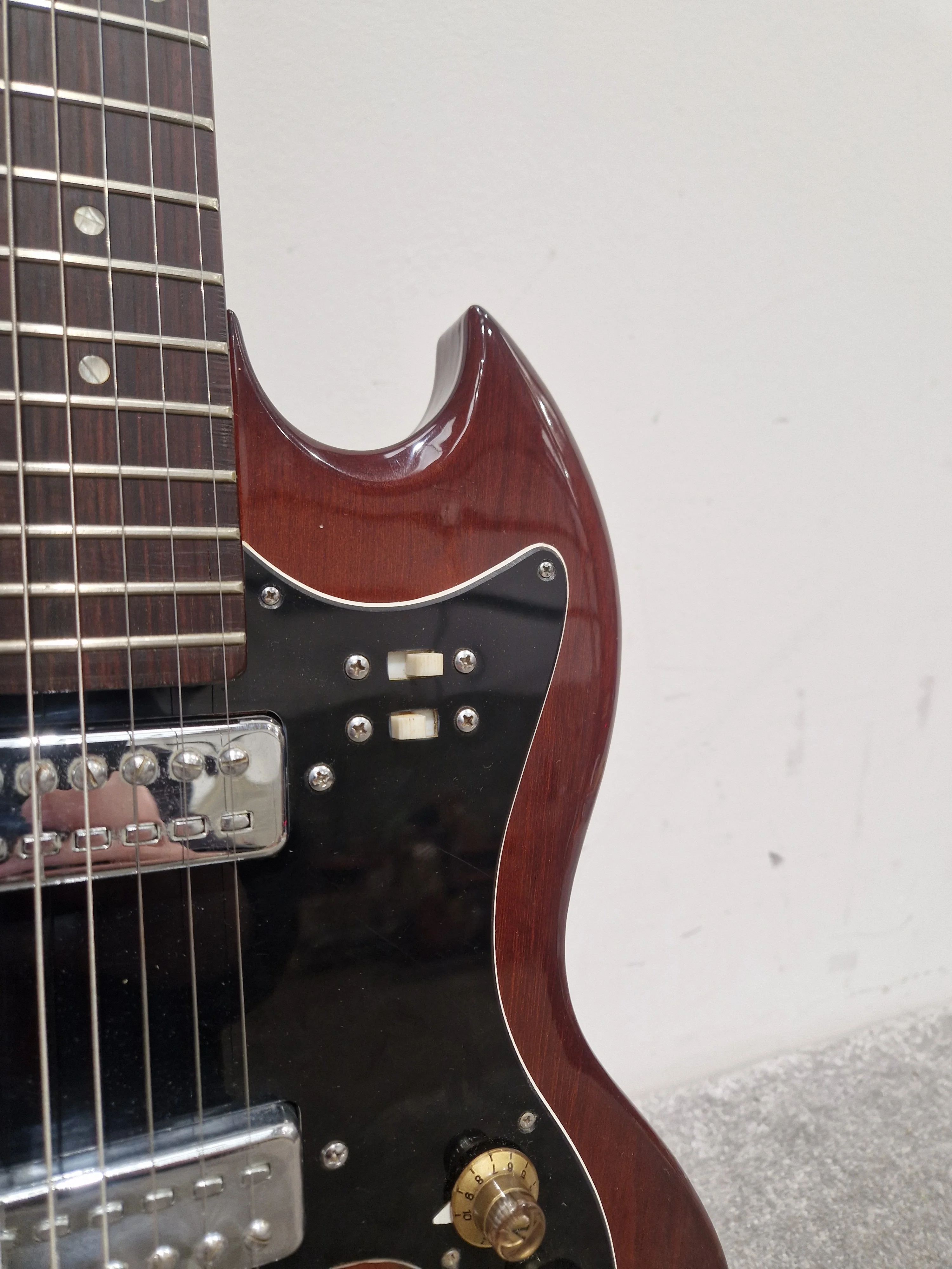 Columbus SG Electric Guitar - Red Electric Guitar - Well-Preserved - Good - Image 4