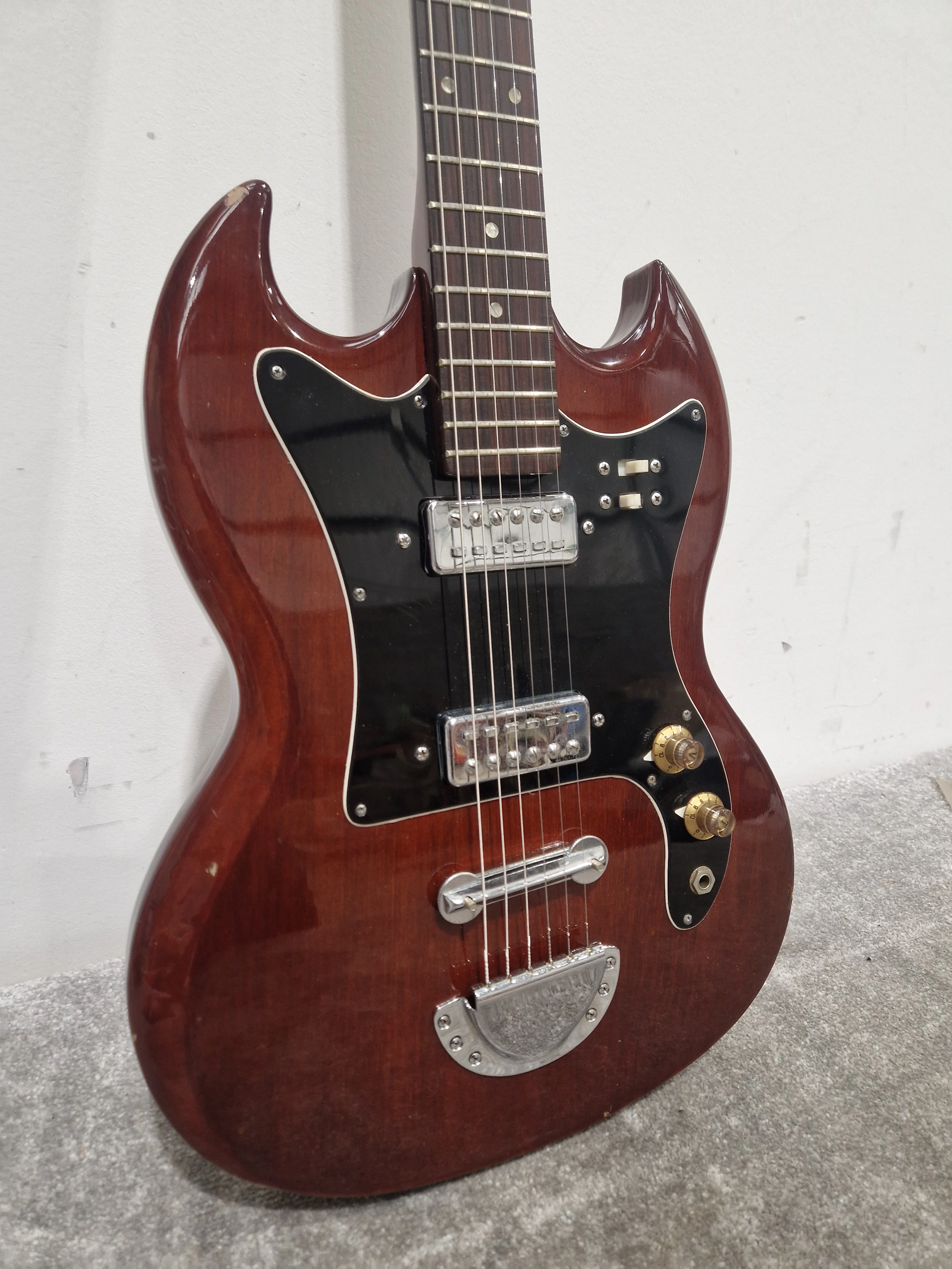Columbus SG Electric Guitar - Red Electric Guitar - Well-Preserved - Good - Image 5