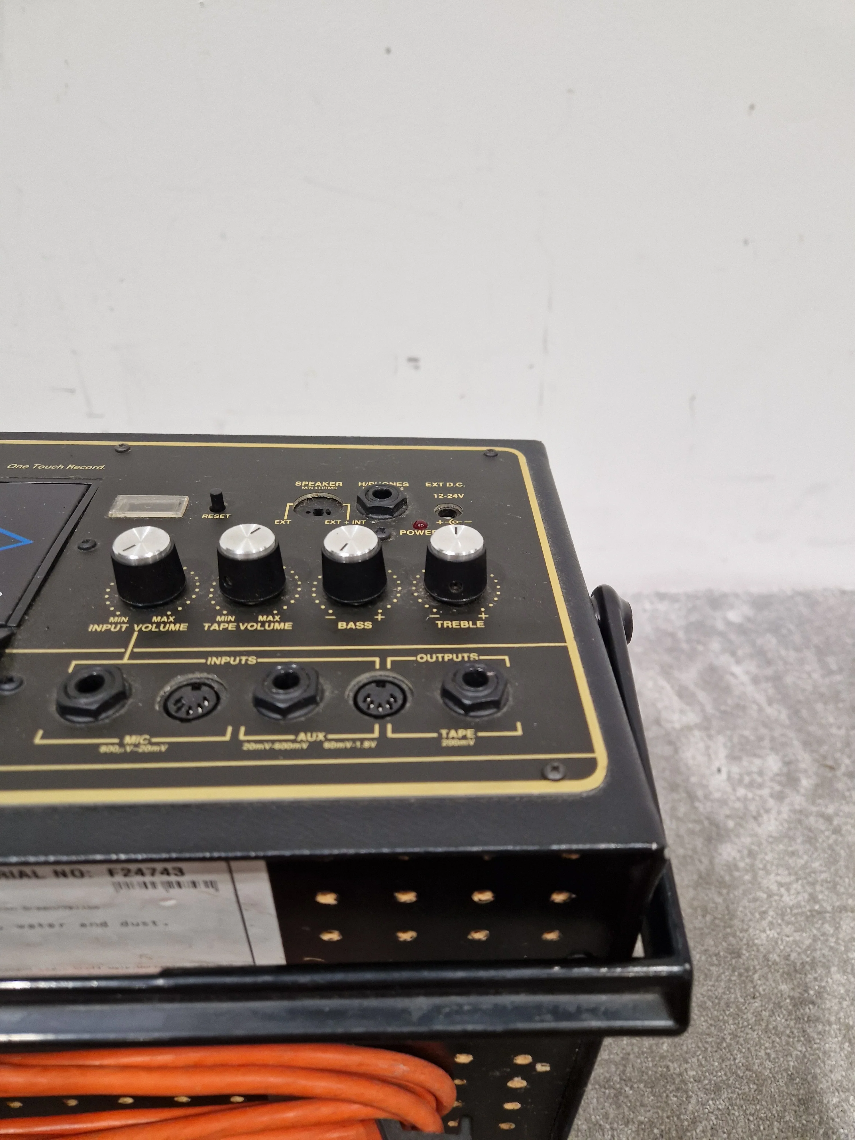 Coomber 2060-1 PA Cassette Recorder BLACK/GOLD PA System - Retro Design - Good w/ Power Cable - Image 3