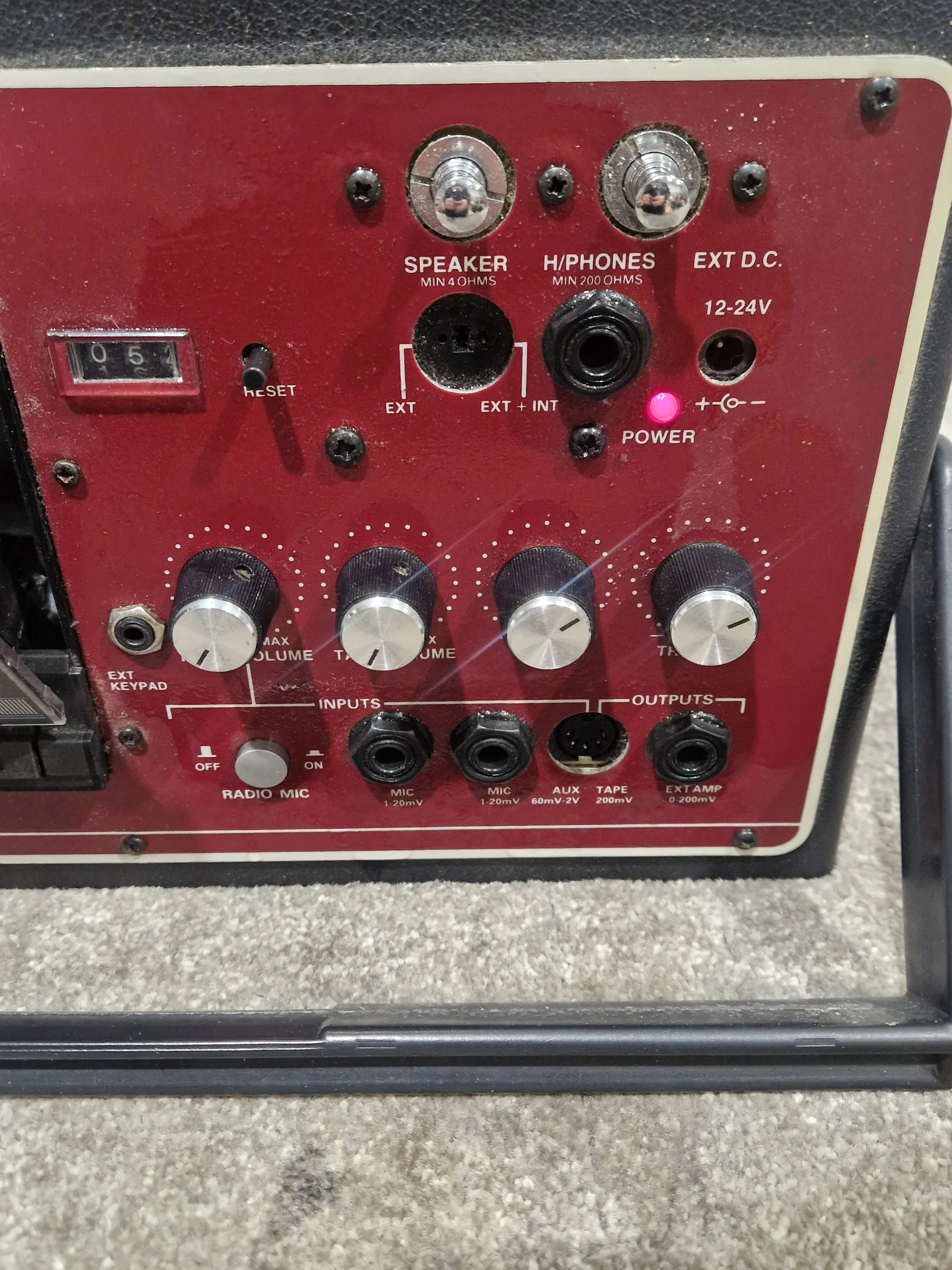 Coomber 2060-2/RW - Radio Mic P.A. Cassette Recorder - Red - Excellent - Image 10