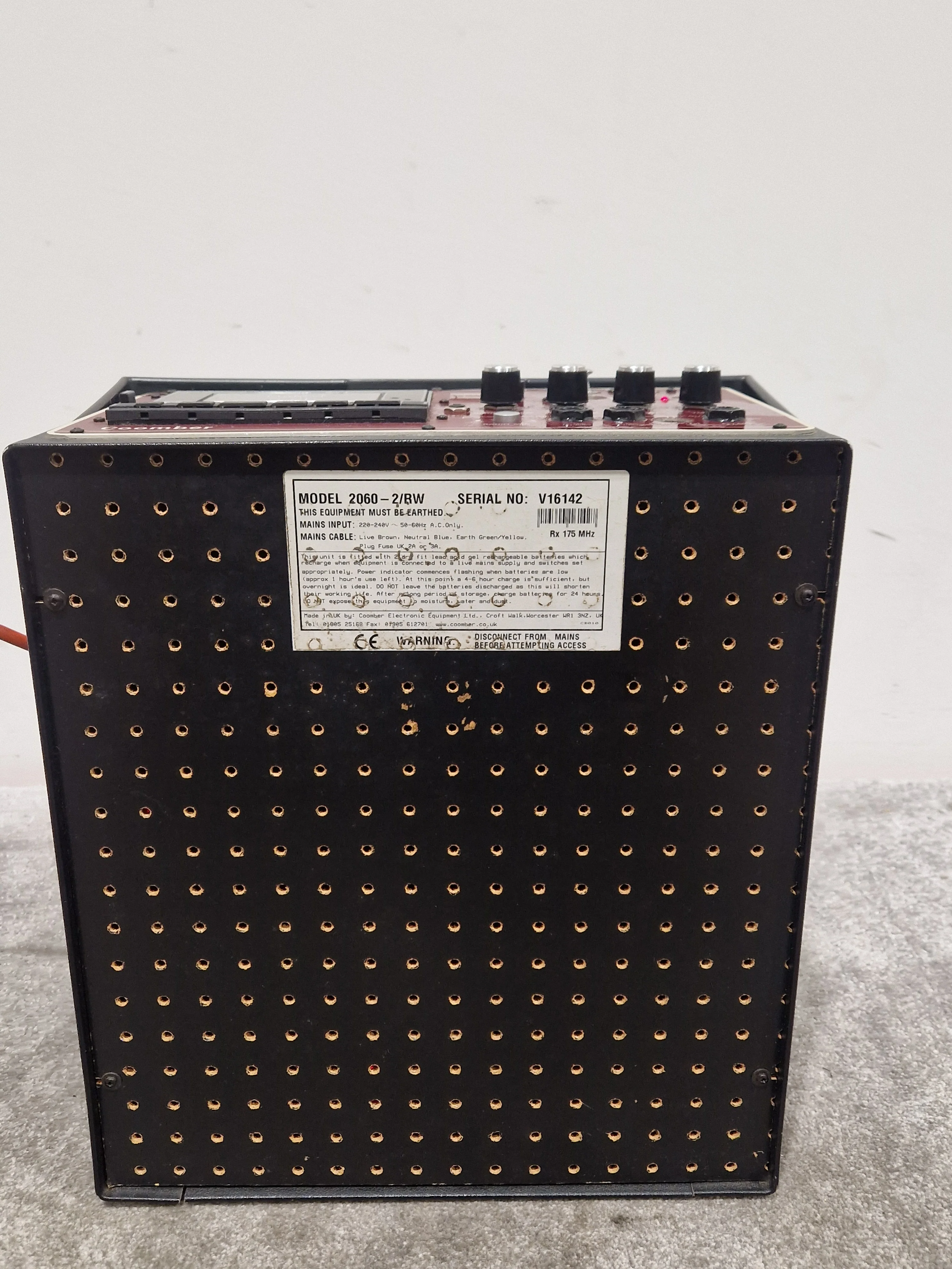 Coomber 2060-2/RW - Radio Mic P.A. Cassette Recorder - Red - Excellent - Image 6