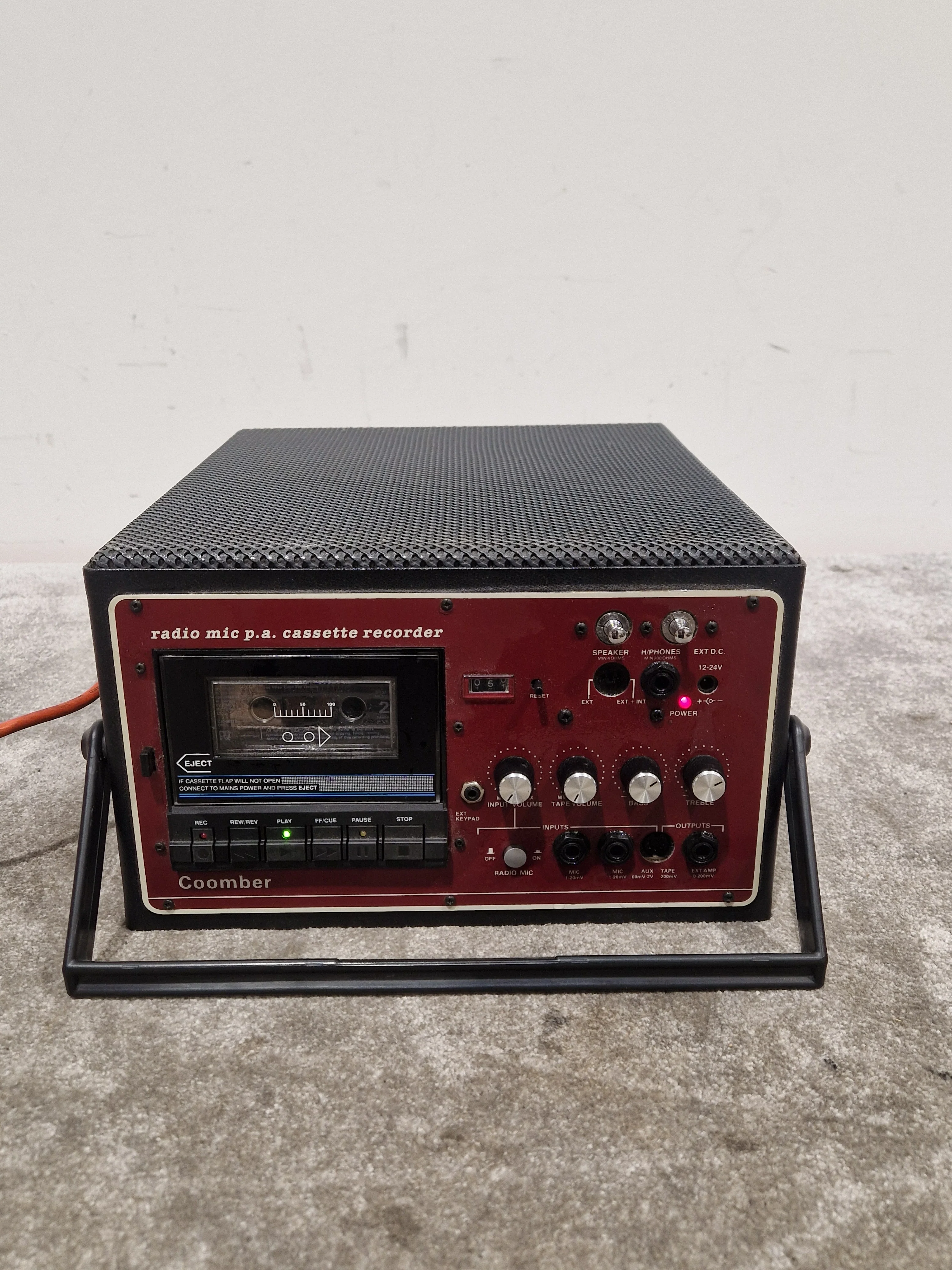 Coomber 2060-2/RW - Radio Mic P.A. Cassette Recorder - Red - Excellent - Image 7