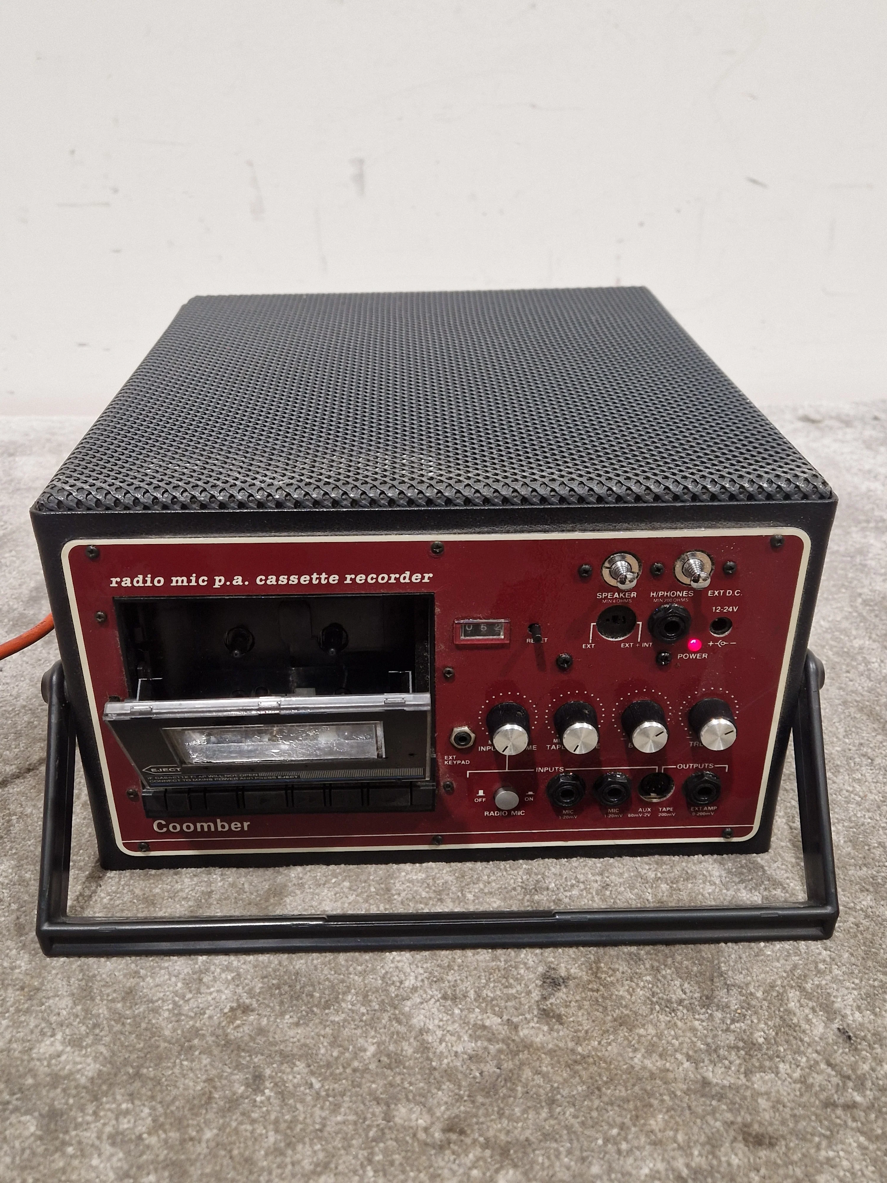 Coomber 2060-2/RW - Radio Mic P.A. Cassette Recorder - Red - Excellent - Image 8