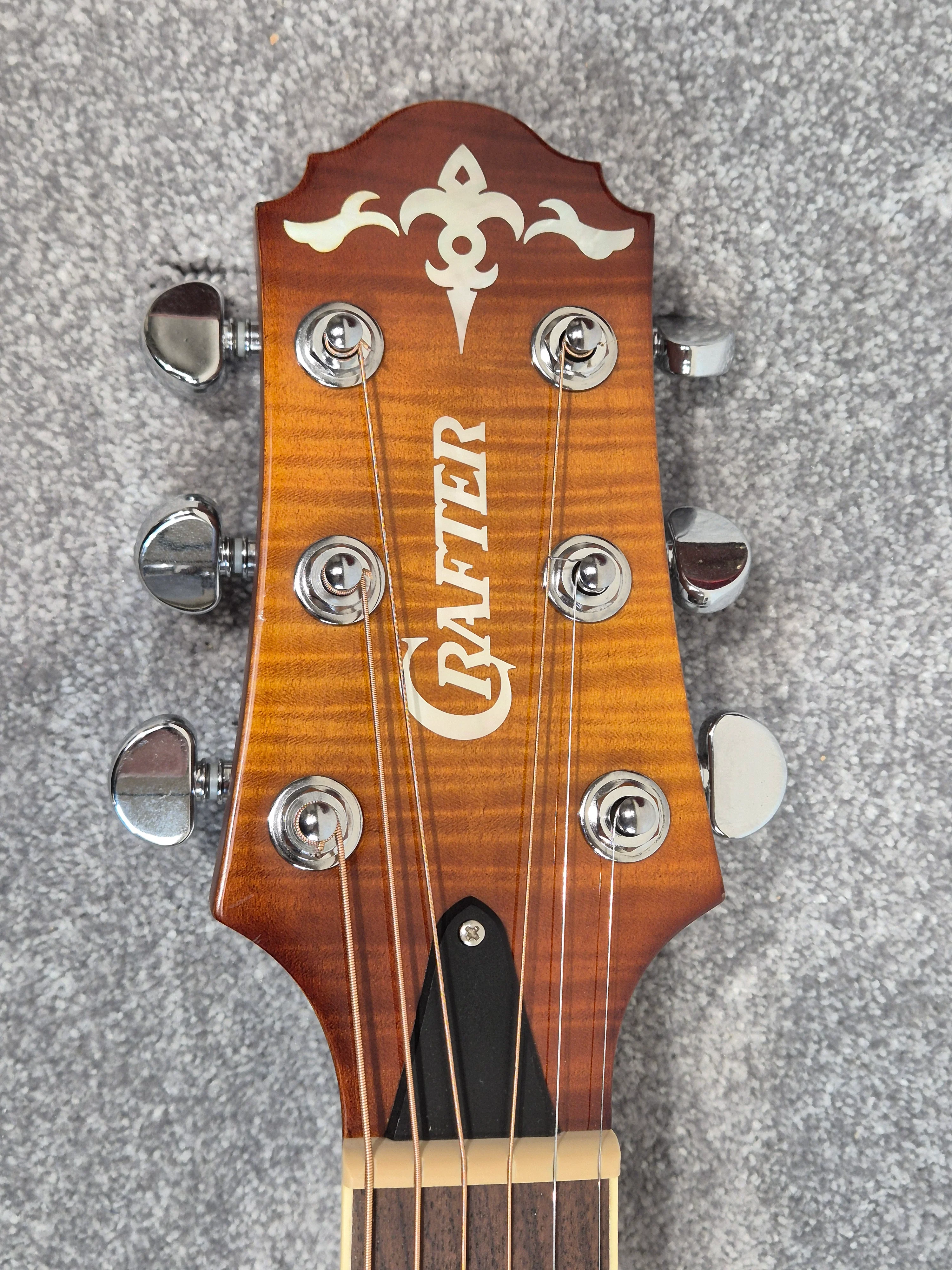 Crafter SA-TMVS Guitar - Hybrid Acoustic-Electric Guitar - Original Hard Case - Image 8