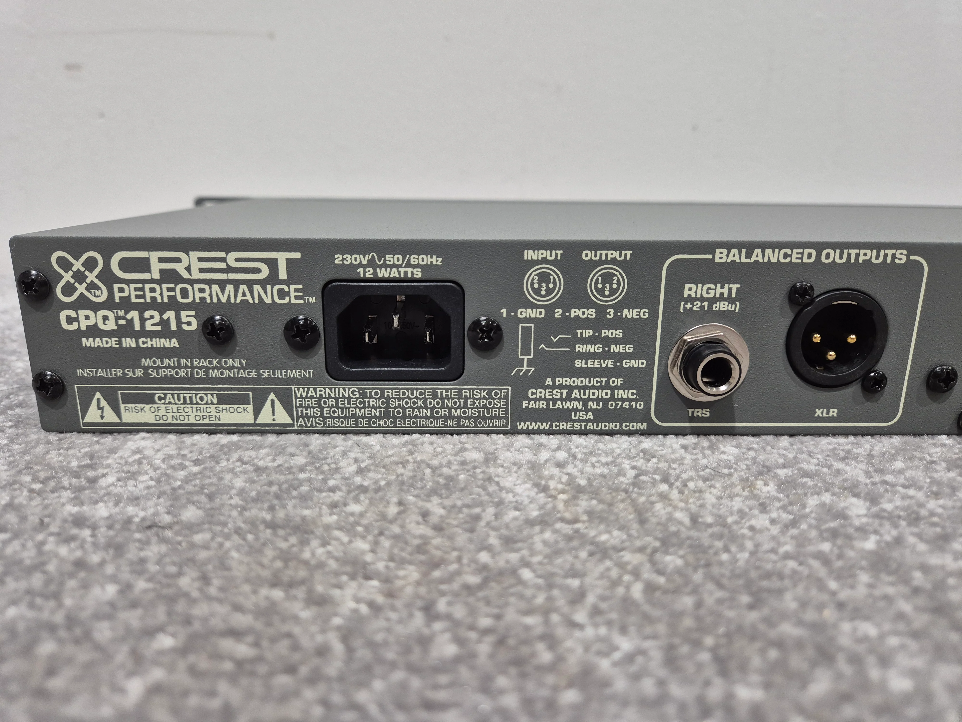 Crest CPQ1215 - 2-Channel, 15 band Graphic Equalizer - Image 7