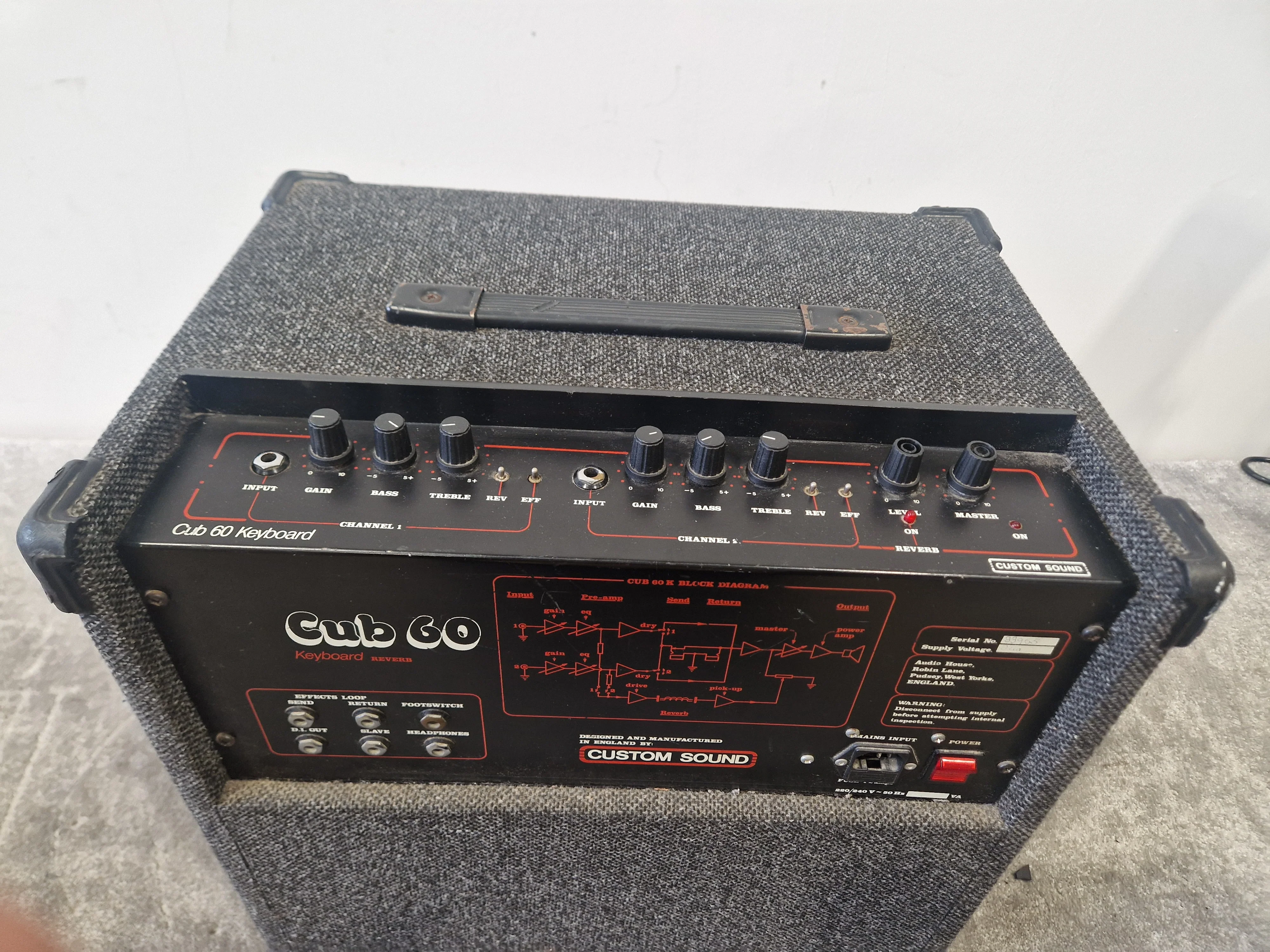 Custom Sound Cub 60 Keyboard Amplifier – 60W Solid-State Combo – Very Good - Image 12