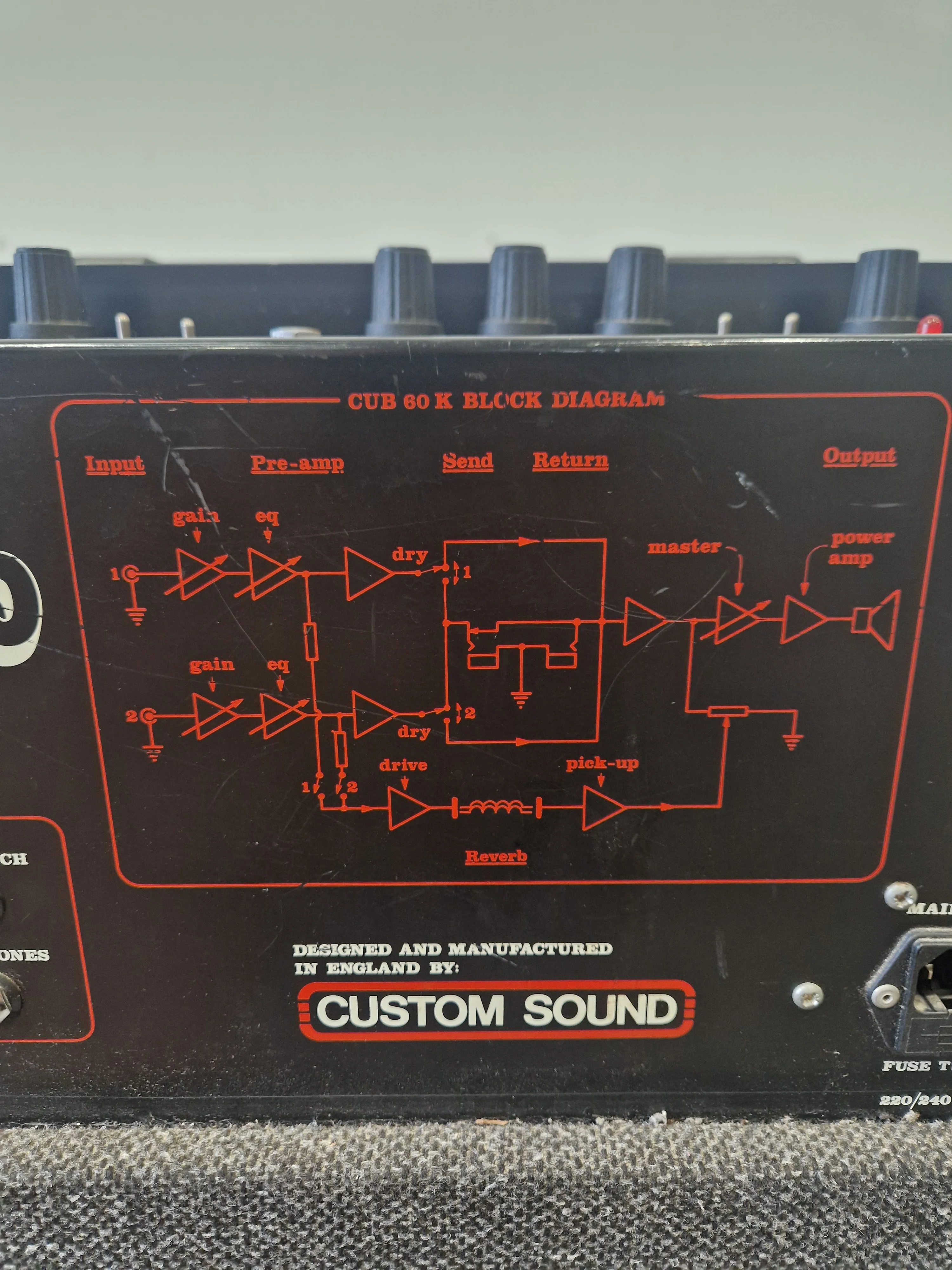 Custom Sound Cub 60 Keyboard Amplifier – 60W Solid-State Combo – Very Good - Image 2