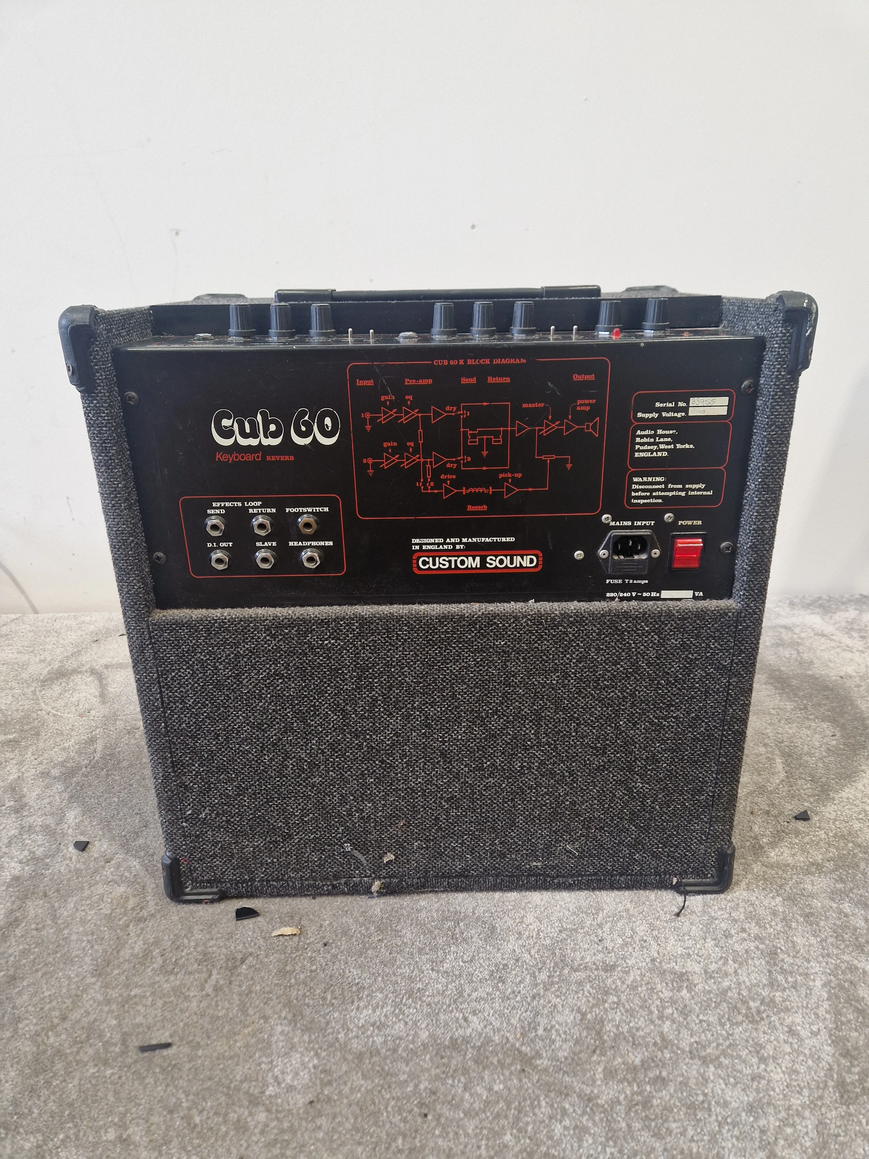 Custom Sound Cub 60 Keyboard Amplifier – 60W Solid-State Combo – Very Good - Image 7