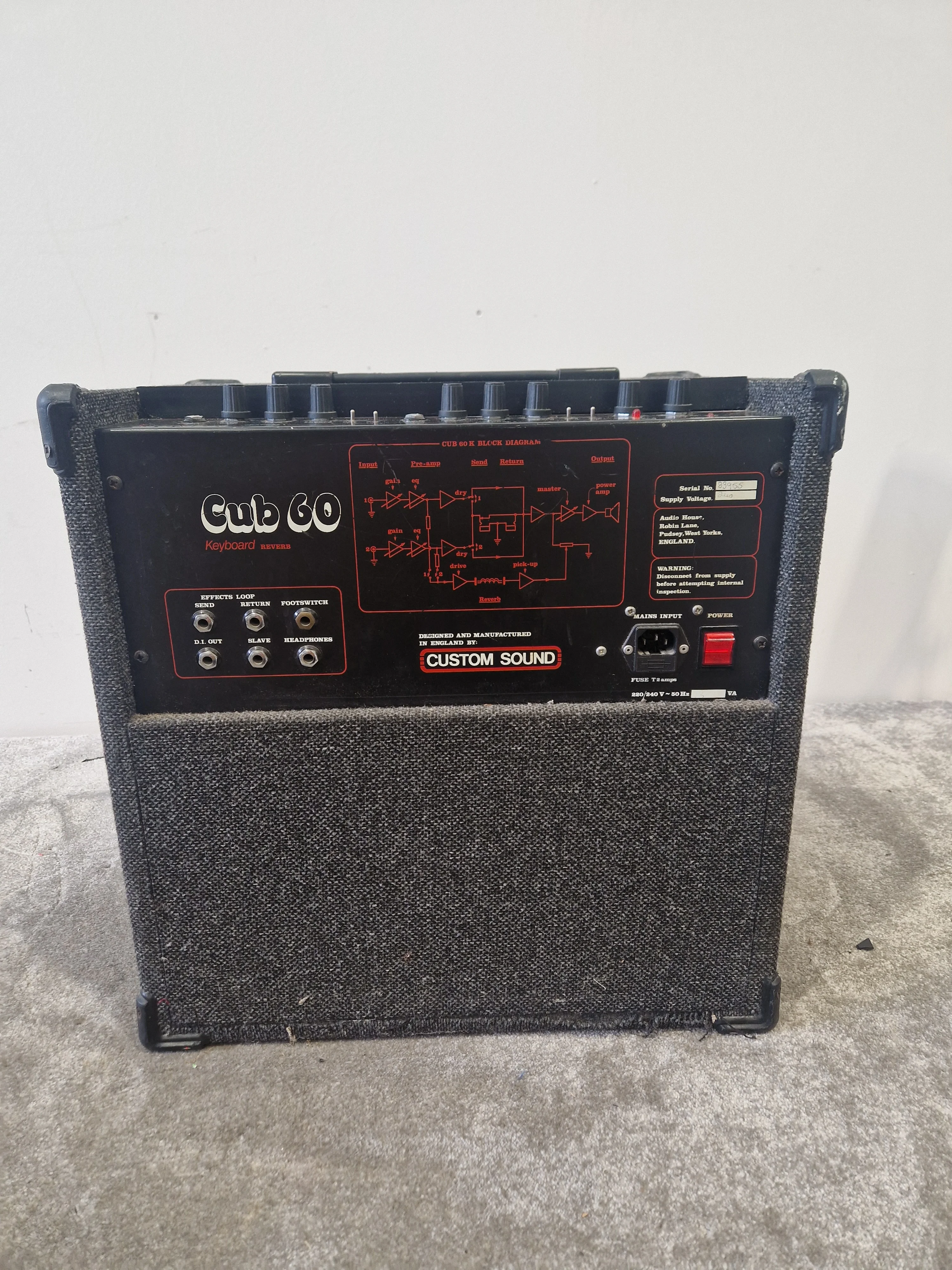 Custom Sound Cub 60 Keyboard Amplifier – 60W Solid-State Combo – Very Good - Image 9