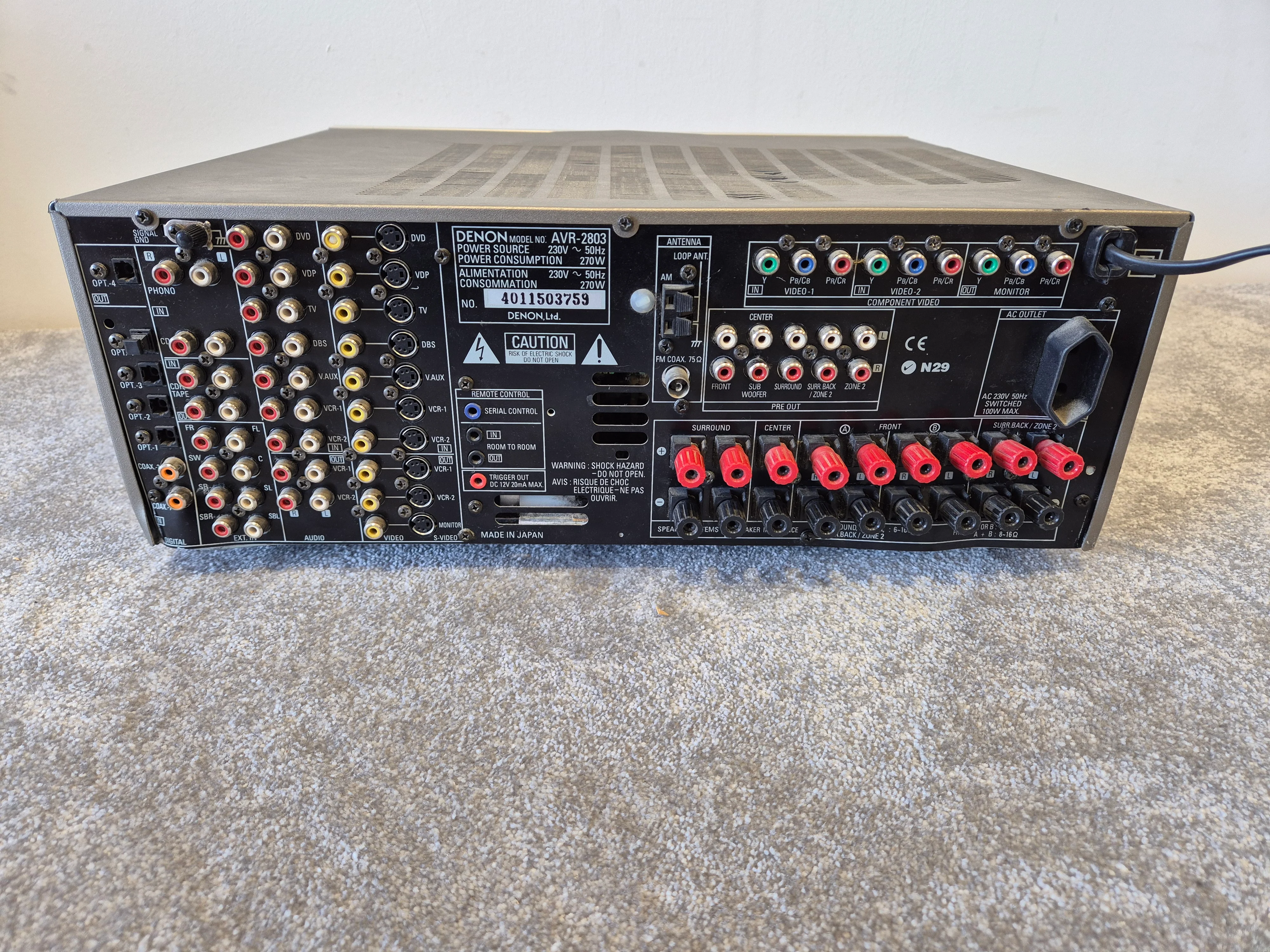 Denon AVR-2803 - 6.1 Channel AV Receiver (Spares or Repairs) - Image 5