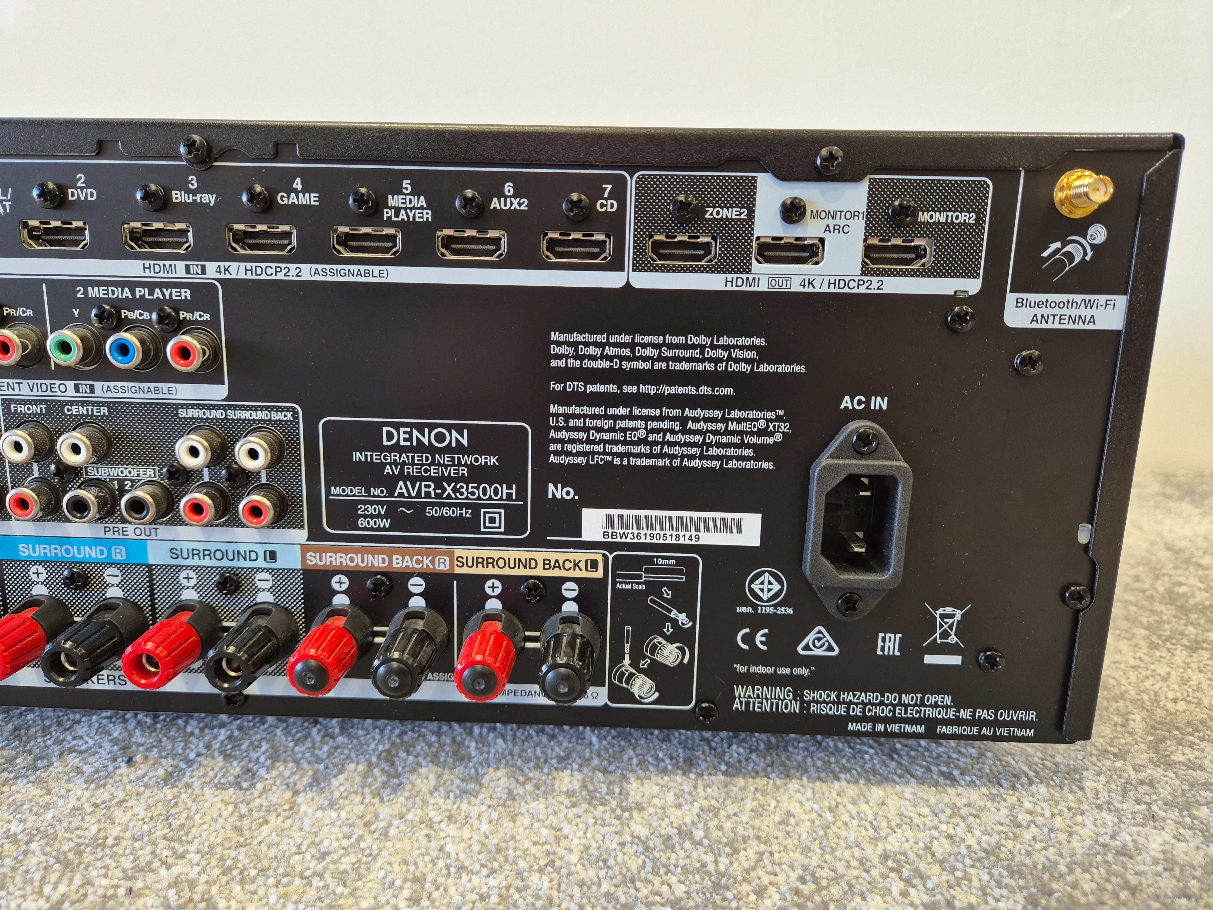Denon AVR-X3500H - 7.2 Channel AV Surround Receiver w/ Original Box - Image 10