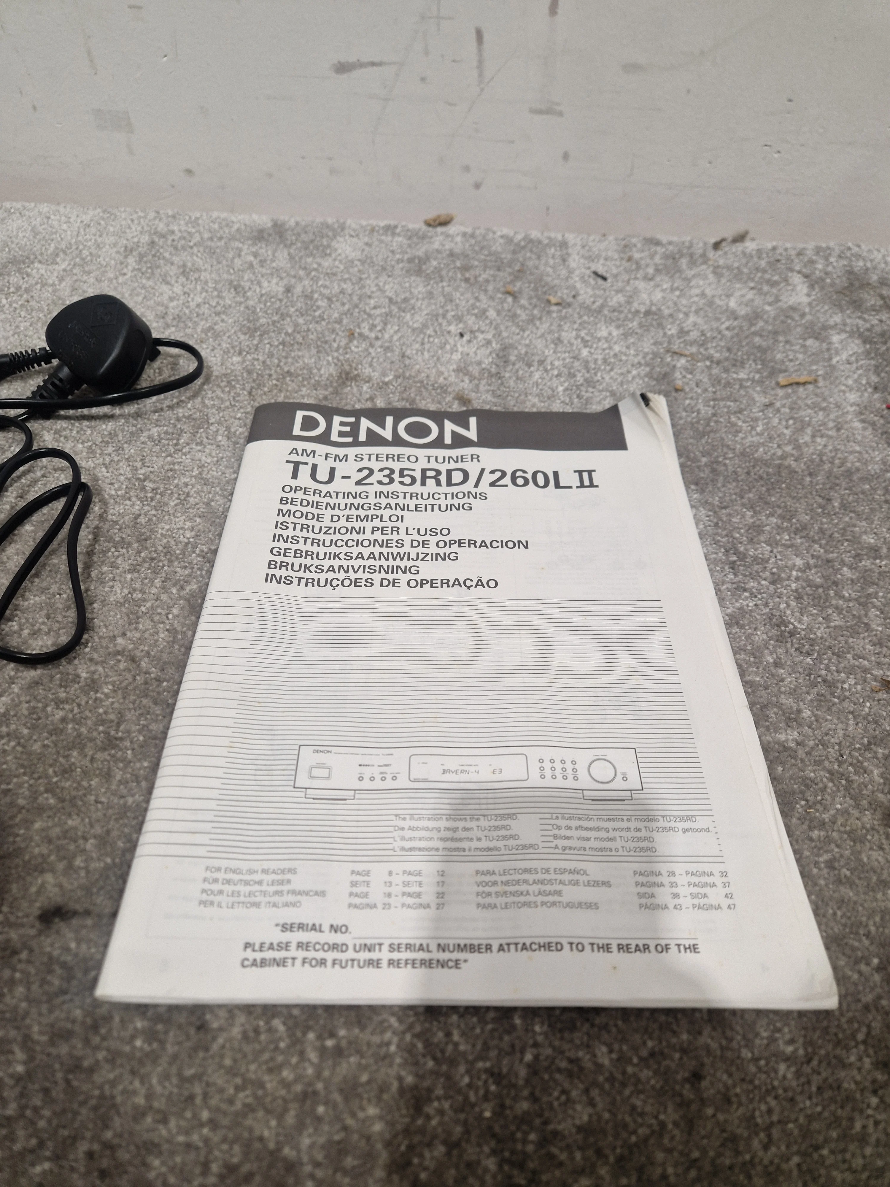 Denon TU-260L II AM/FM Tuner - Black - Excellent - Image 4