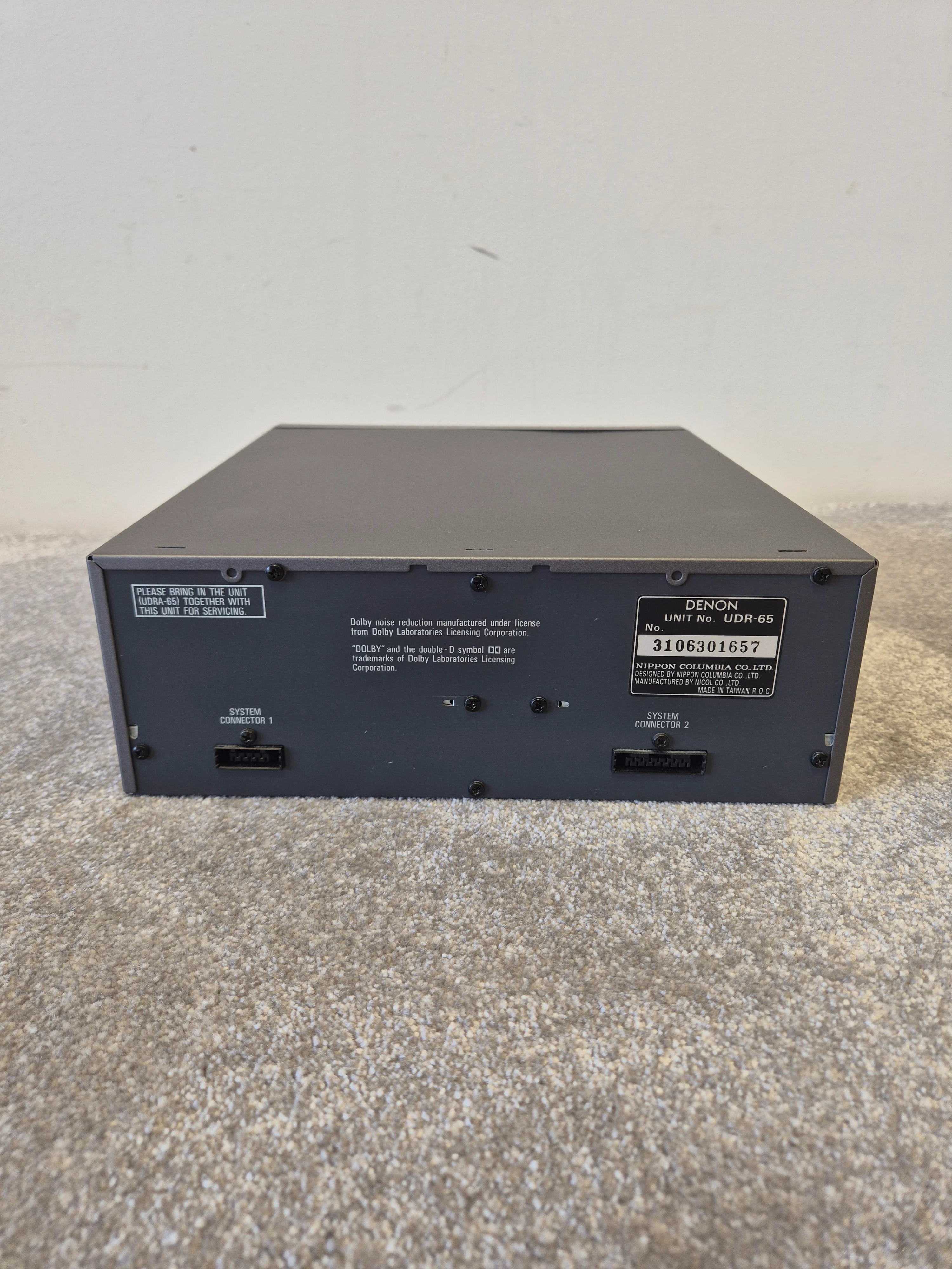Denon UDR-65 – Double Cassette Deck – Very Good (Untested, Requires Special Power Connector) - Image 6