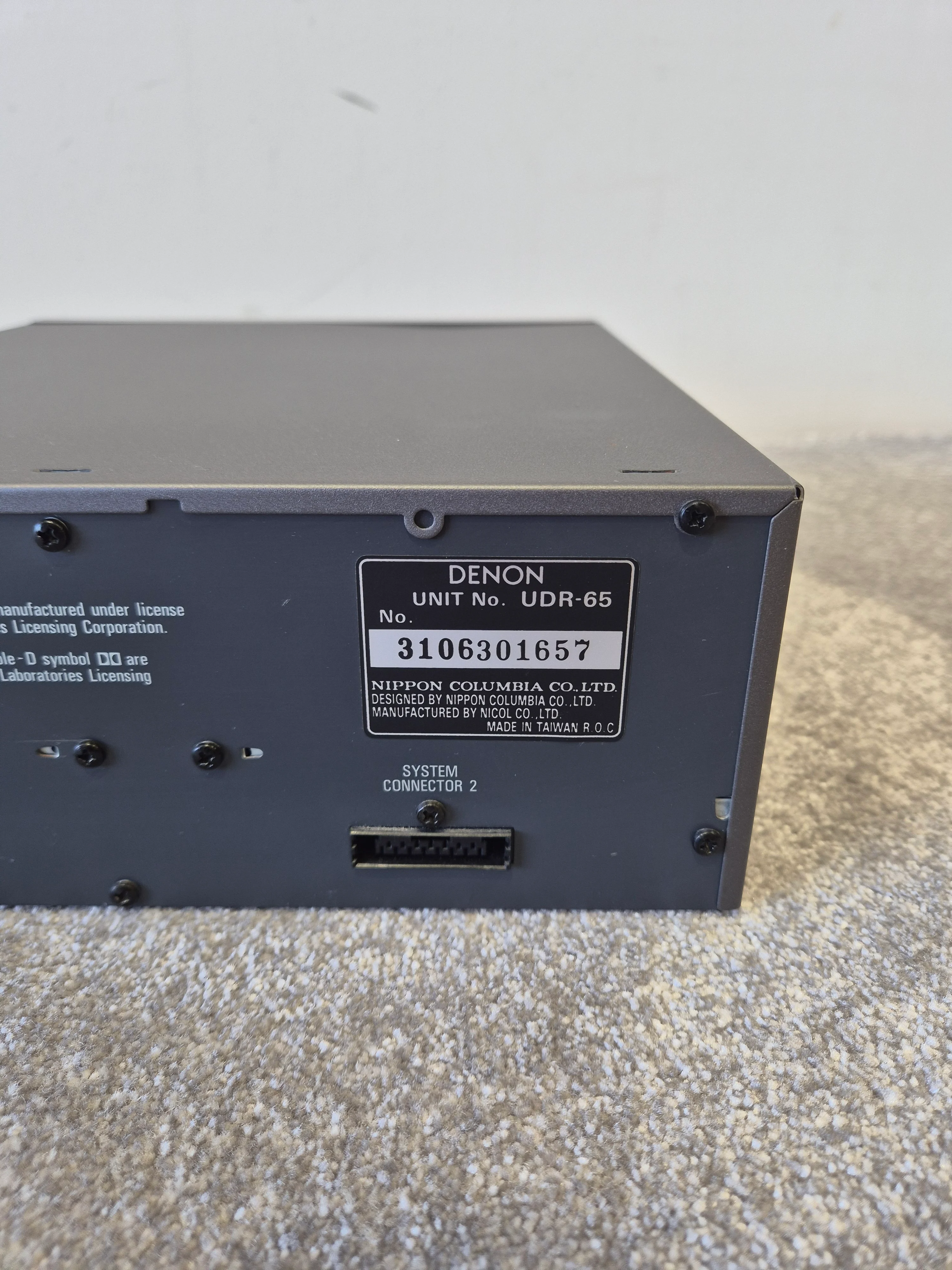 Denon UDR-65 – Double Cassette Deck – Very Good (Untested, Requires Special Power Connector) - Image 7