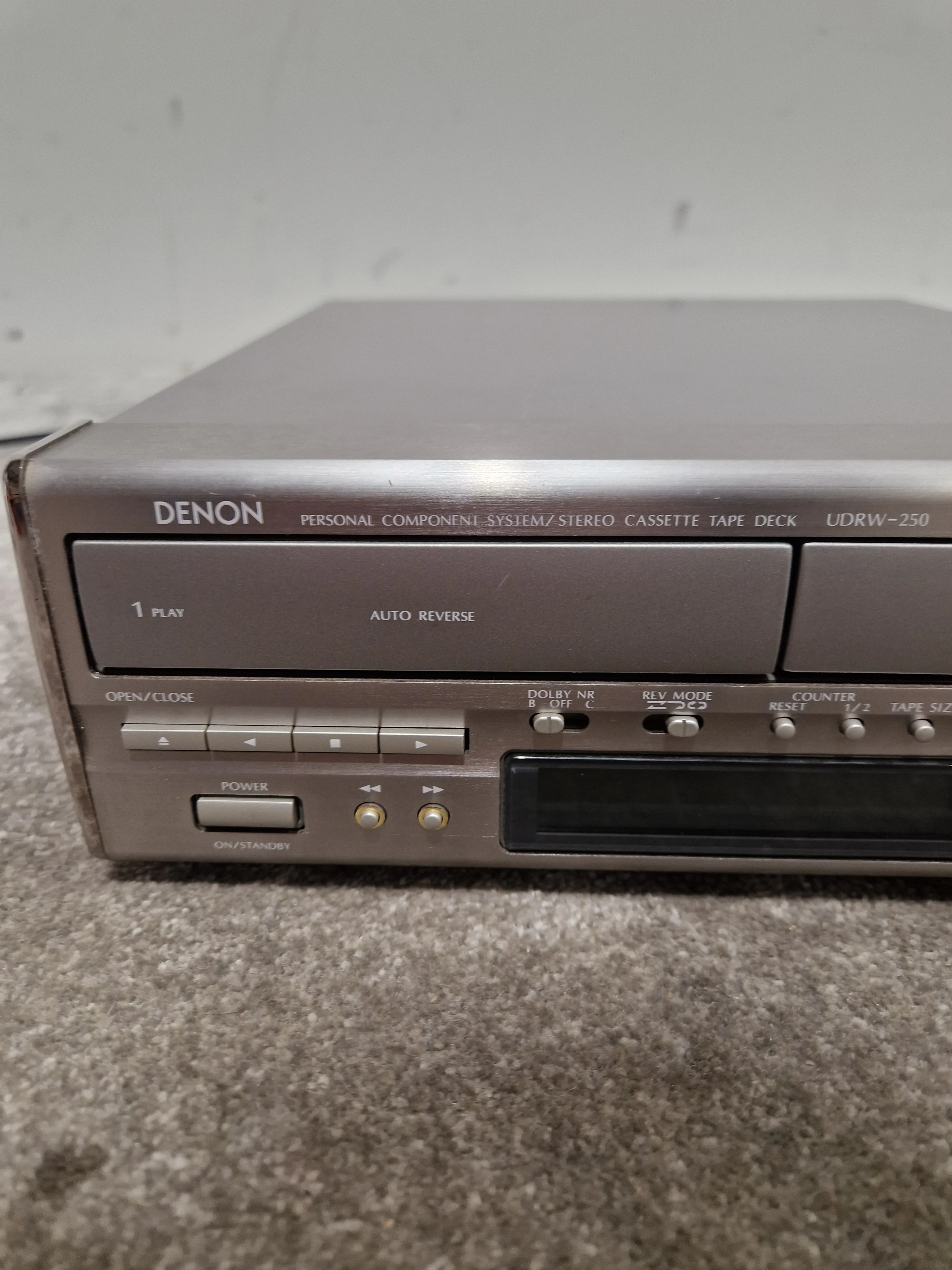 Denon UDRW-250 - Stereo Cassette Tape Deck - Silver - Fair - Image 5