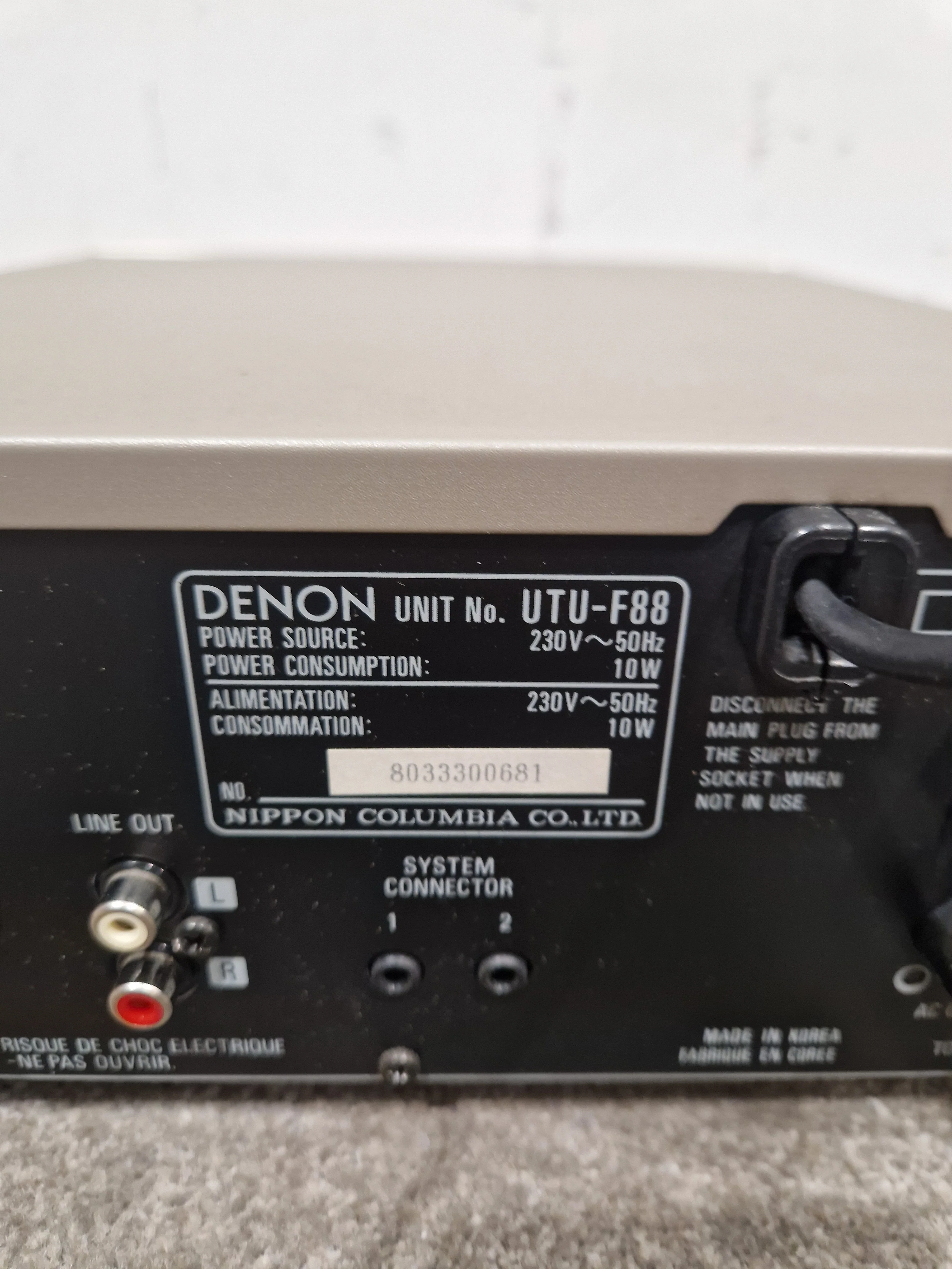 Denon UTU-F88 - AM/FM Tuner - Silver - Excellent - Image 9