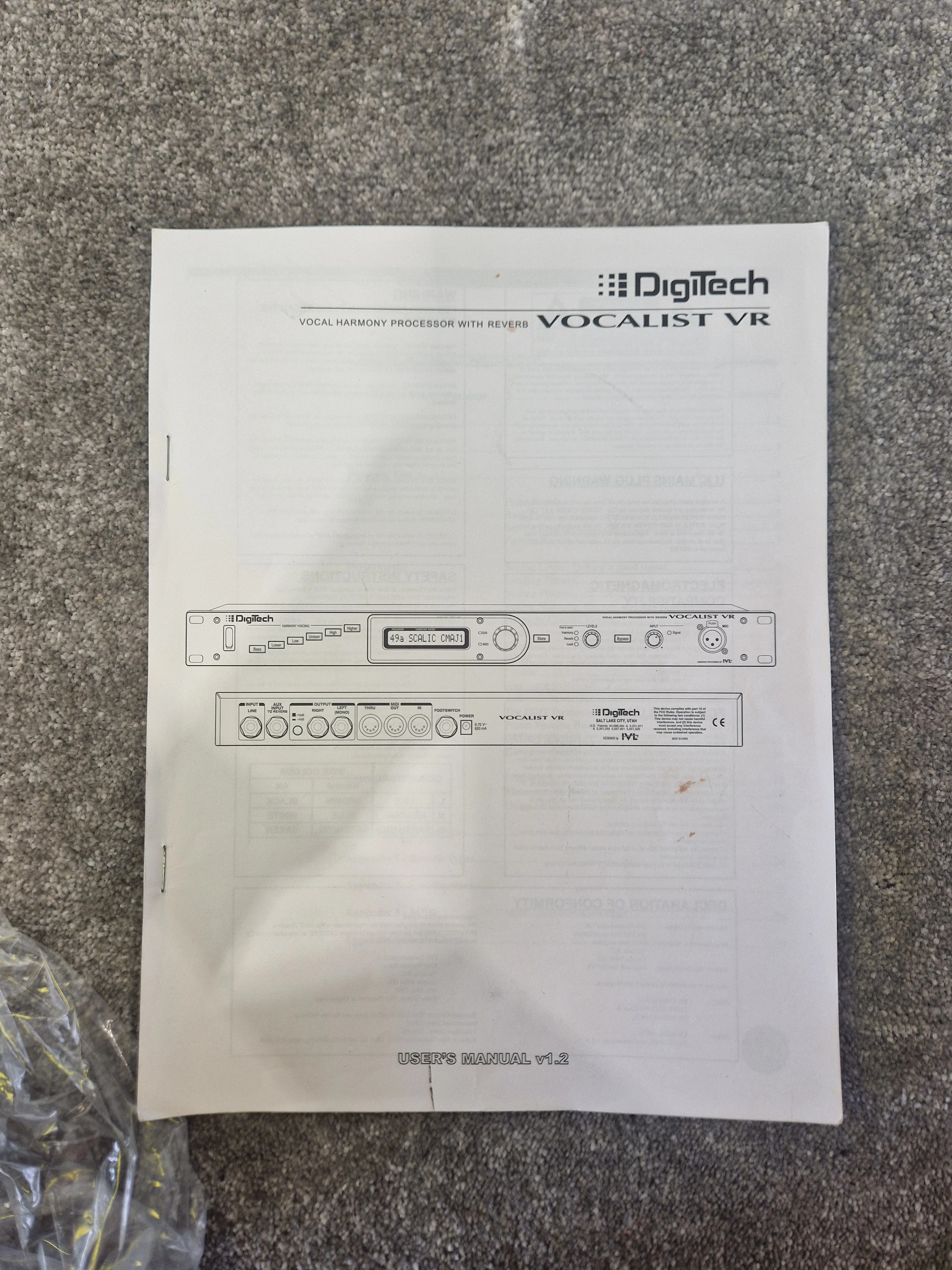 Digitech Vocalist VR Harmony Processor w/ FS3X Footswitch - Very Good - Image 10