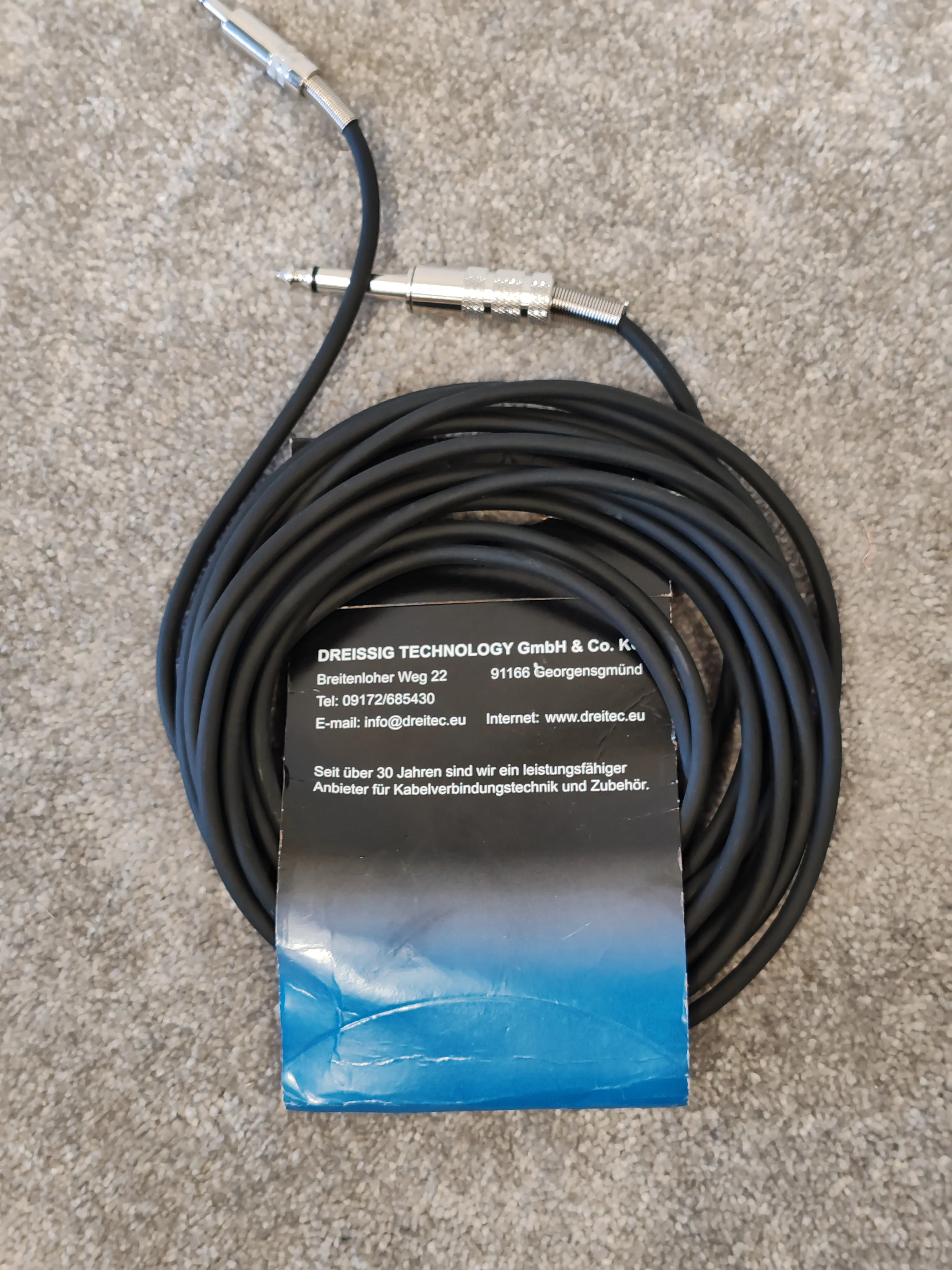 Dreitec 5M Mono Audio Cable - 6.3mm TO 3.5mm Jack Plug - High-Quality Connectors - Open Box - Image 4