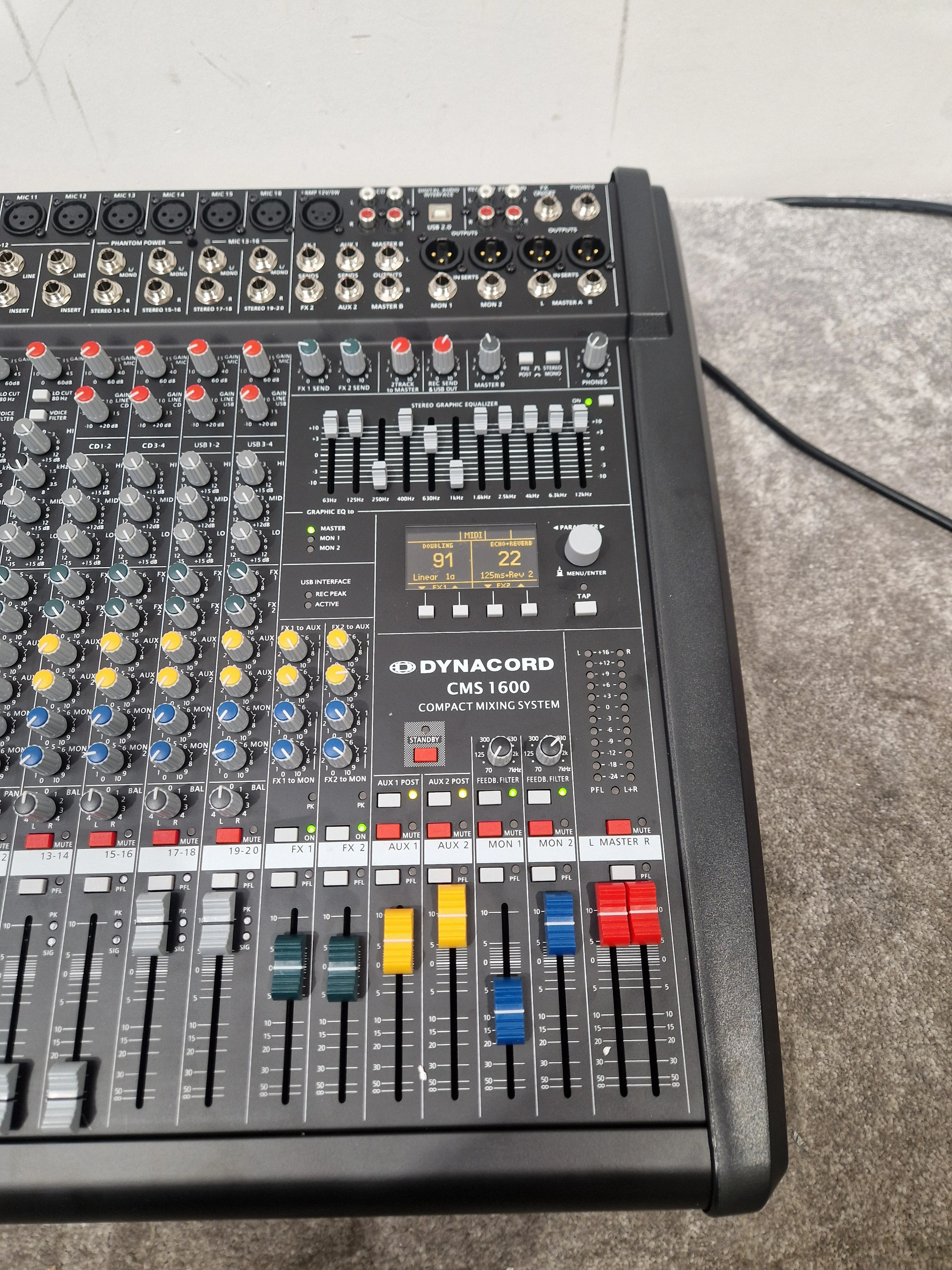 Dynacord CMS 1600 - 16-Channel Mixer, USB Audio Interface - Excellent w/ Original Box & Power Supply - Image 6