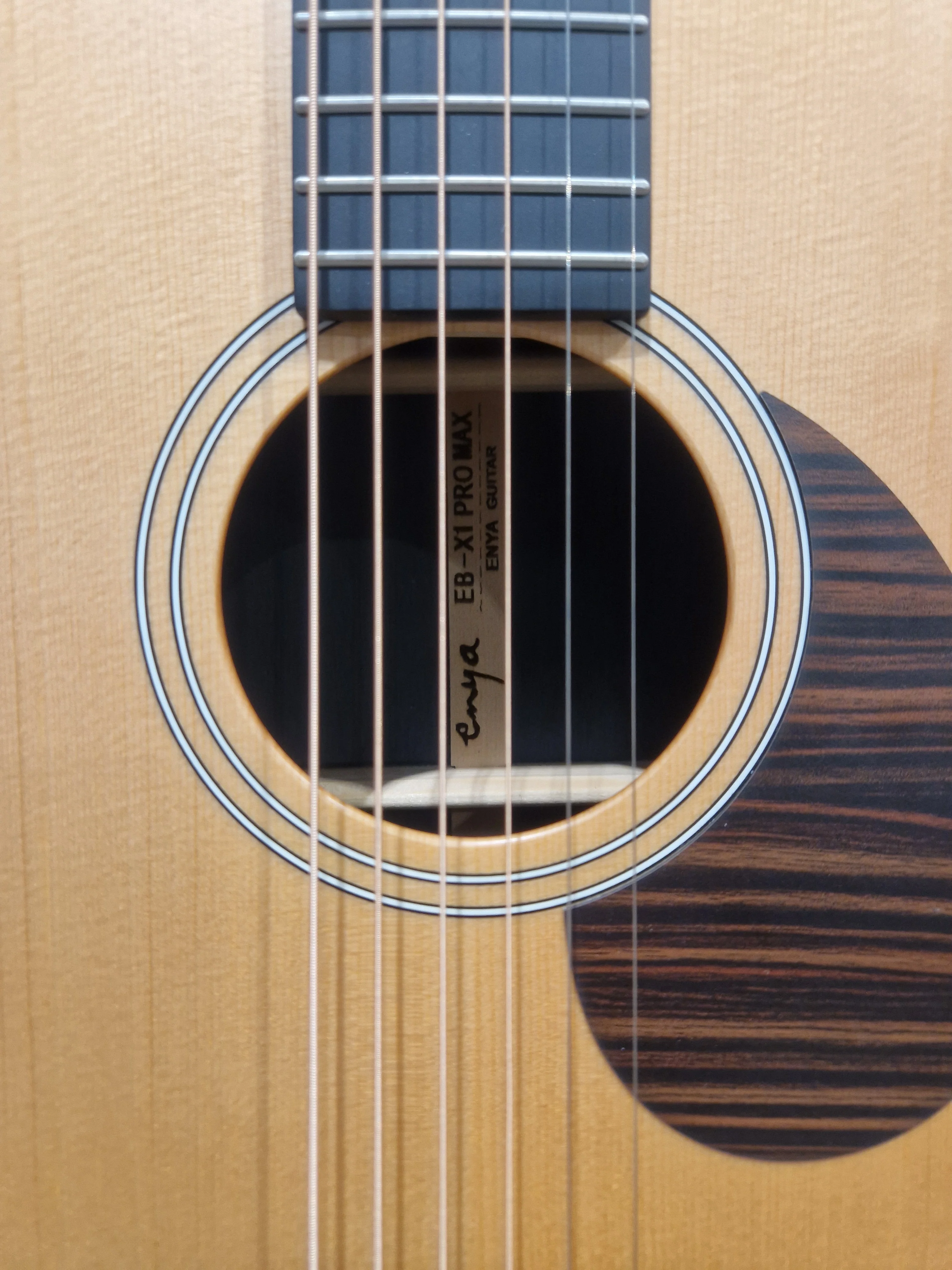 Enya EB-X1 Pro Max 3/4 Electro-Acoustic Guitar - Rich Tonewood - Excellent w/ Soft Case & Guitar Accessories - Image 3