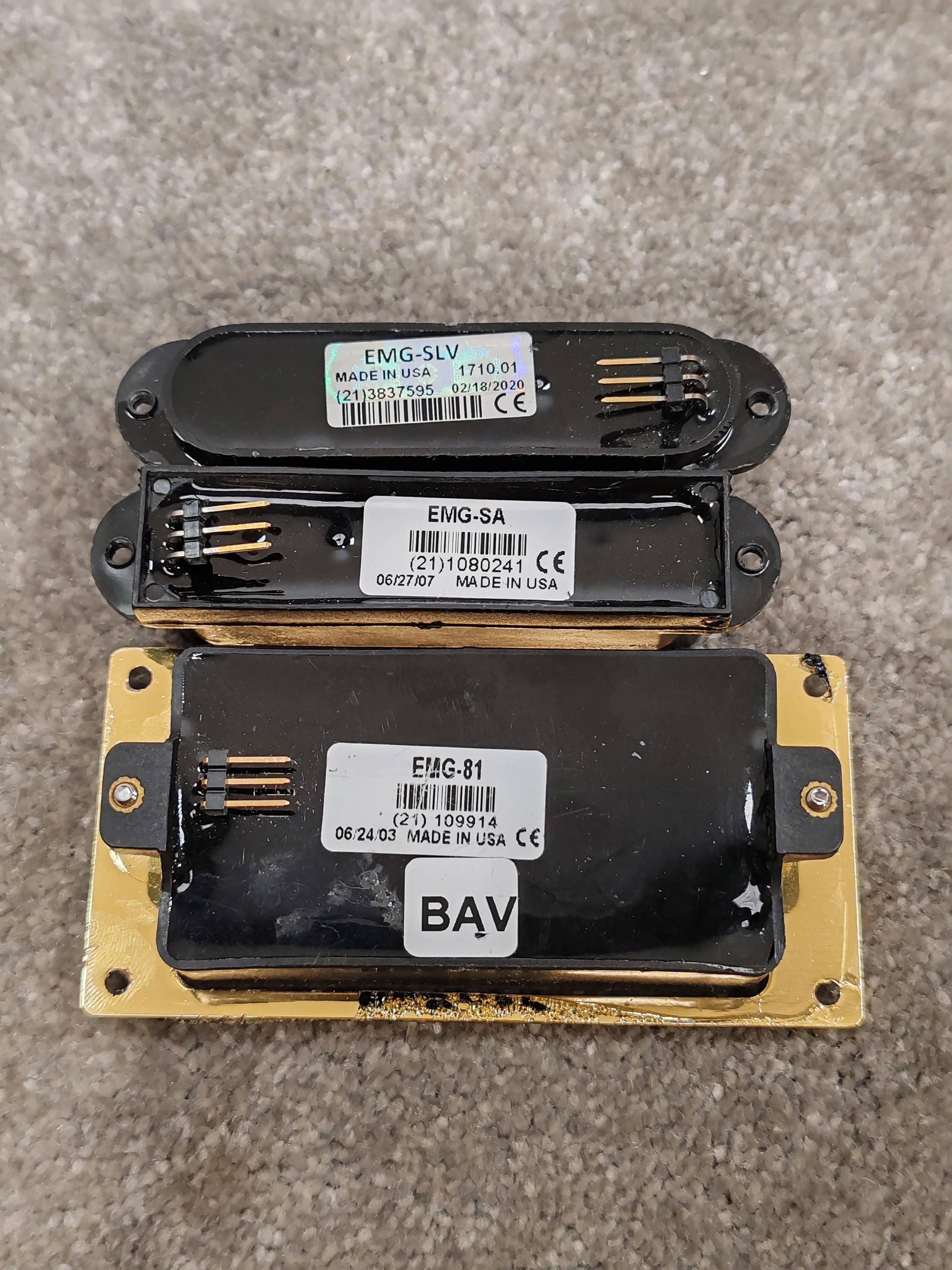 Emg 81 Active Pickup Set Emg-81 Emg-SA And Emg-SLV - Active Electronics, Versatile Tones - Good - Image 3