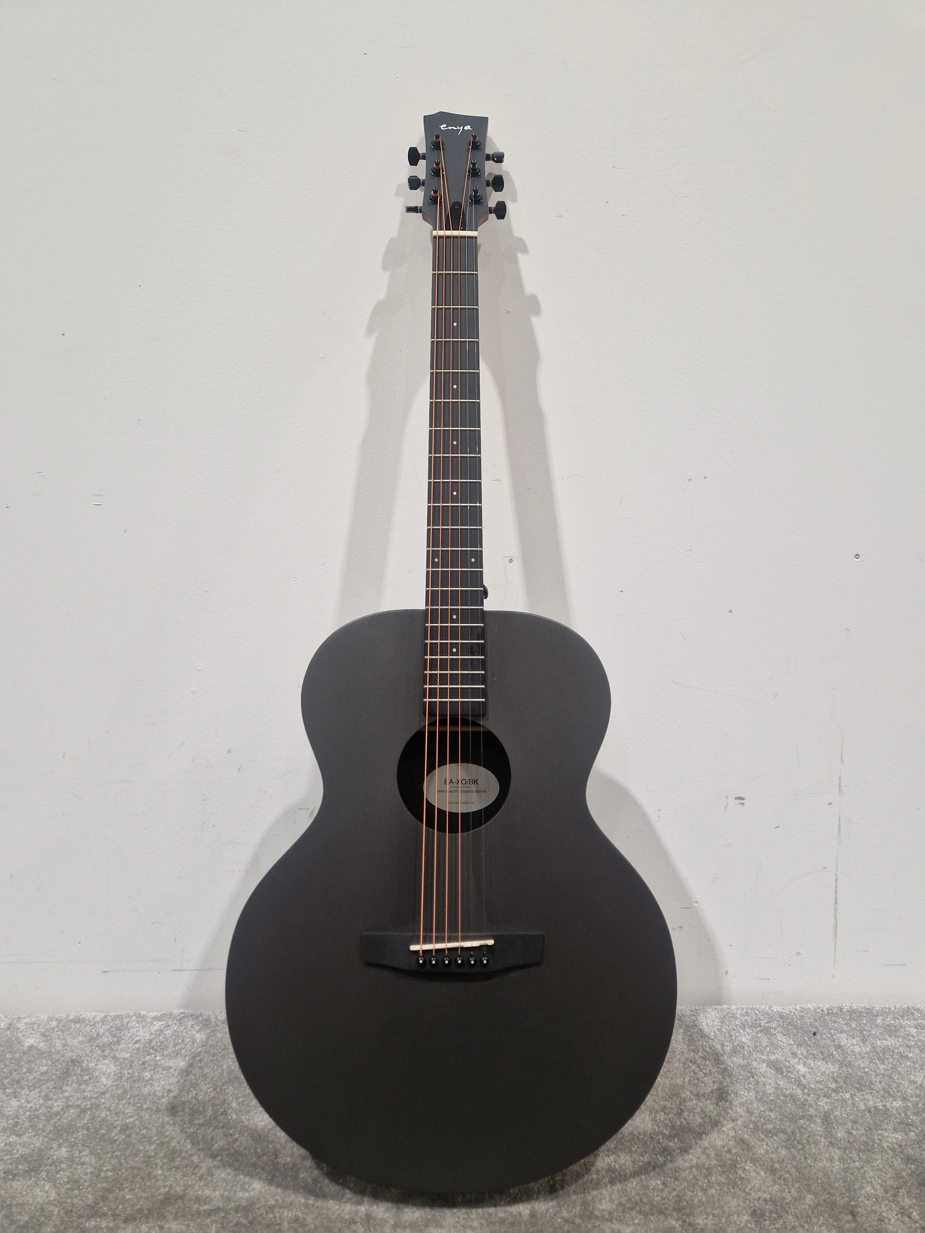 Enya EA-XO-BLK Black Acoustic Guitar - Premium Sound Quality - Excellent w/ Soft Case - Image 4
