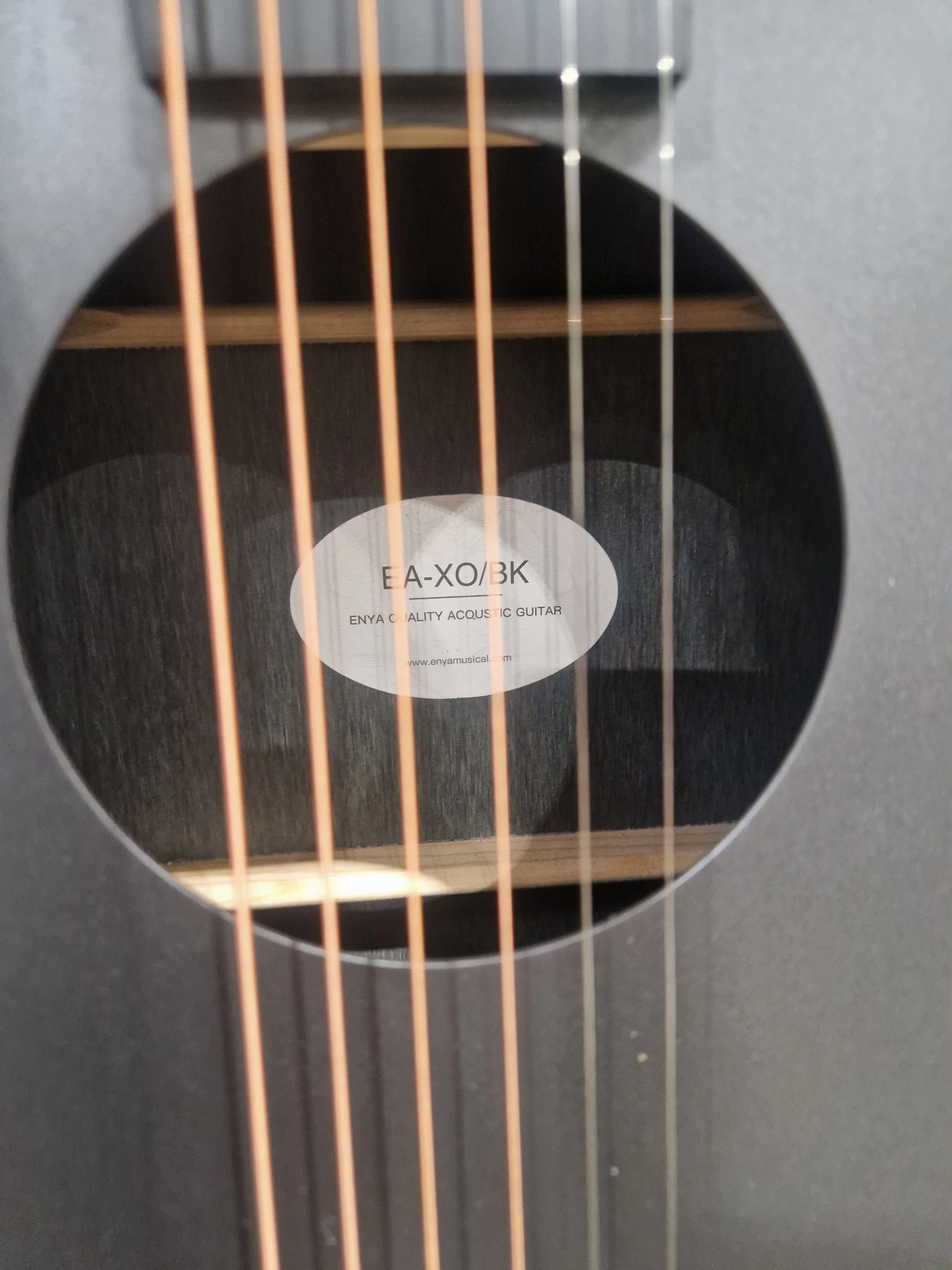 Enya EA-XO-BLK Black Acoustic Guitar - Premium Sound Quality - Excellent w/ Soft Case - Image 5