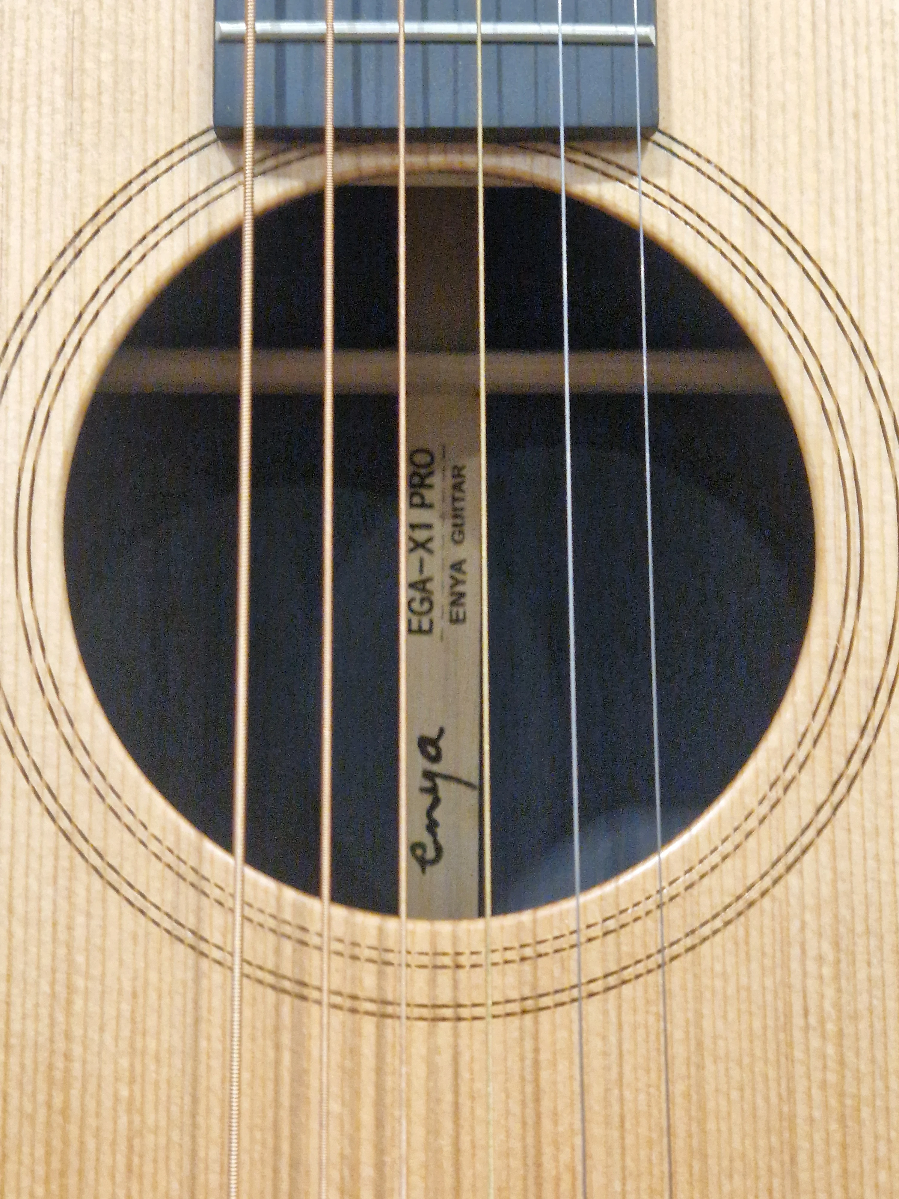 Enya EGA-X1-PRO Natural Acoustic Guitar - Solid Spruce Top - Excellent w/ Soft Case & Guitar Accessories - Image 9