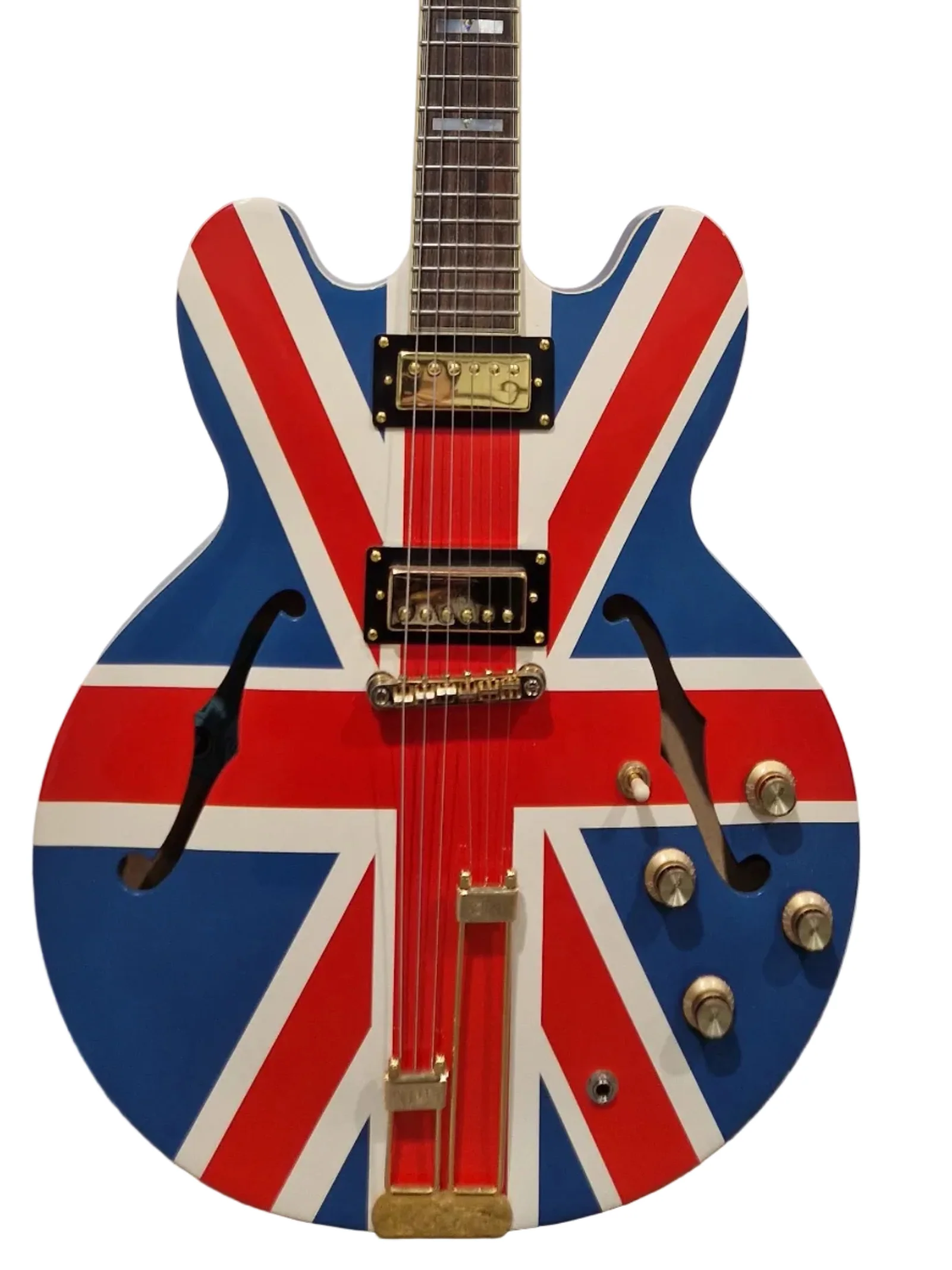 Epiphone Union Jack - Semi-Hollow Electric Guitar - Union Jack Finish - Good w/ Hard Case & Certification