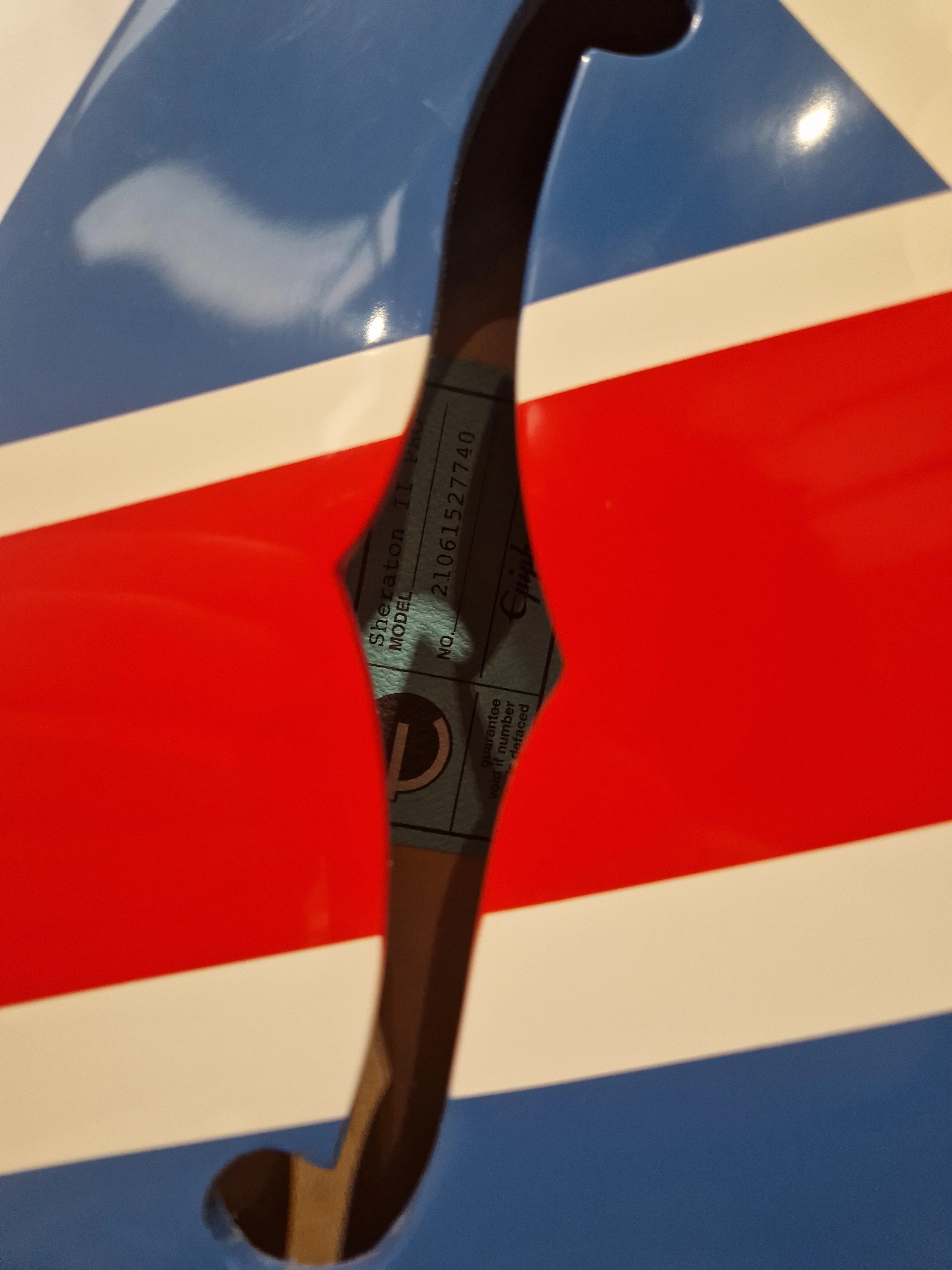 Epiphone Union Jack - Semi-Hollow Electric Guitar - Union Jack Finish - Good w/ Hard Case & Certification - Image 12