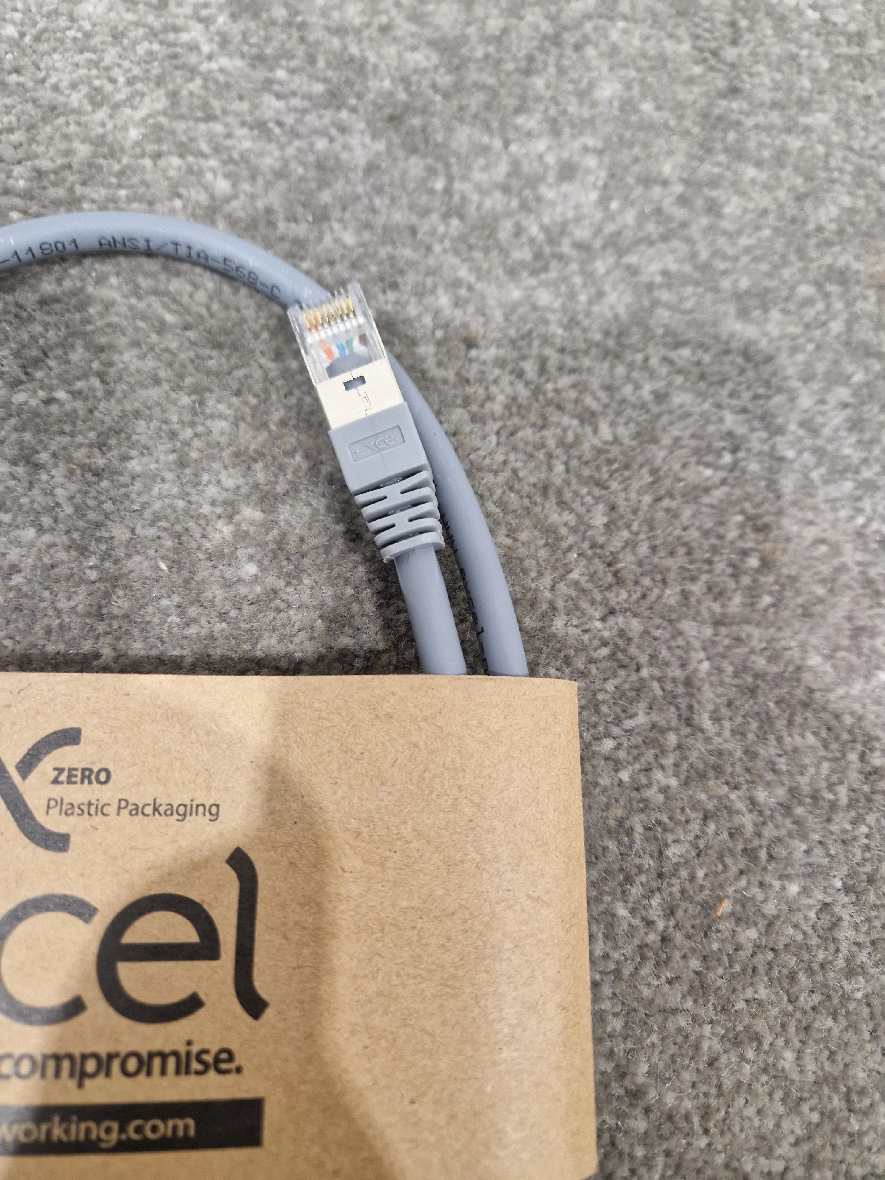 Excel CAT6A 1M Ethernet Cable Grey - High-Speed Data Transfer - Excellent w/ Original packet - Image 3