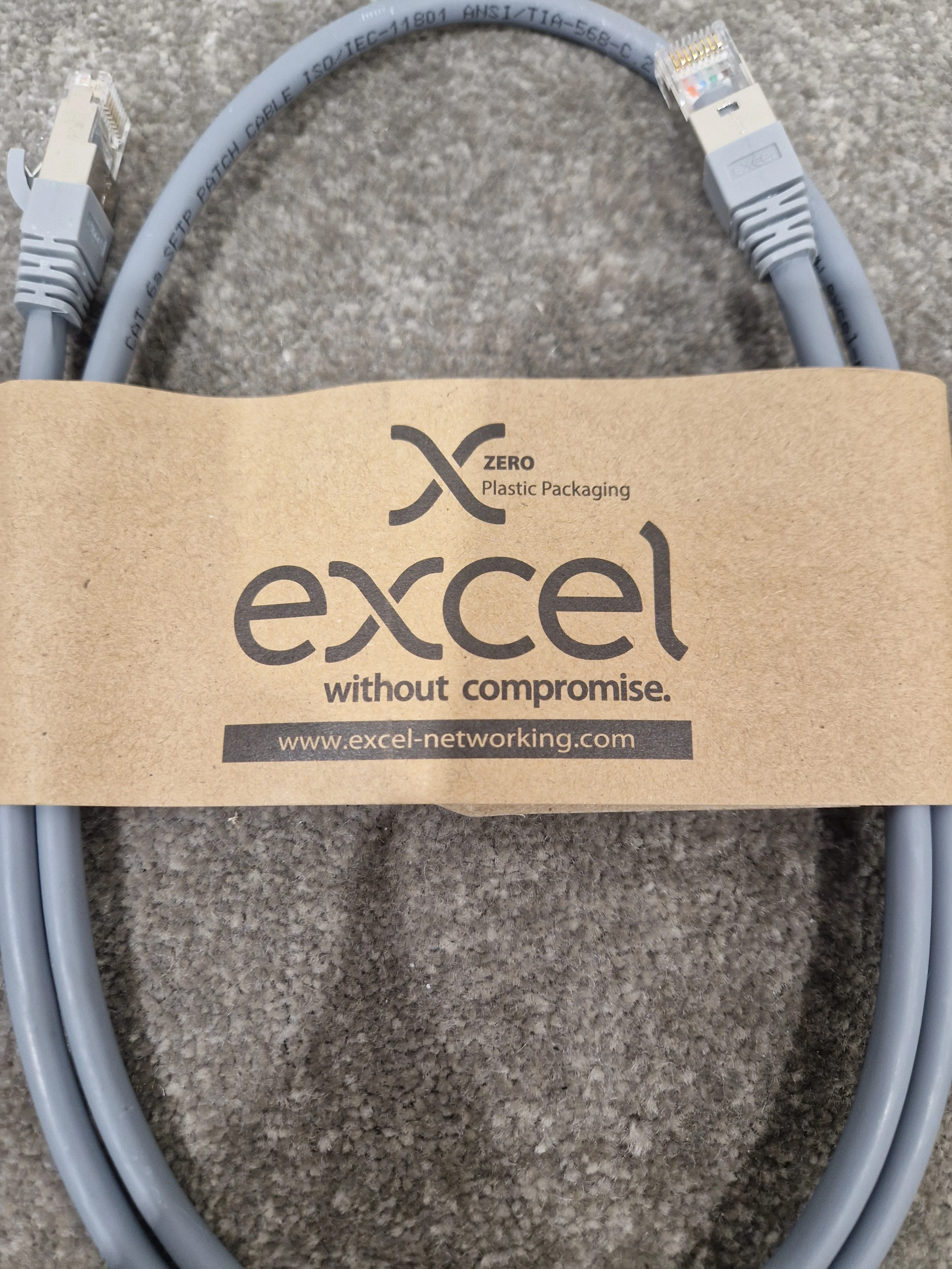 Excel CAT6A 1M Ethernet Cable Grey - High-Speed Data Transfer - Excellent w/ Original packet - Image 4